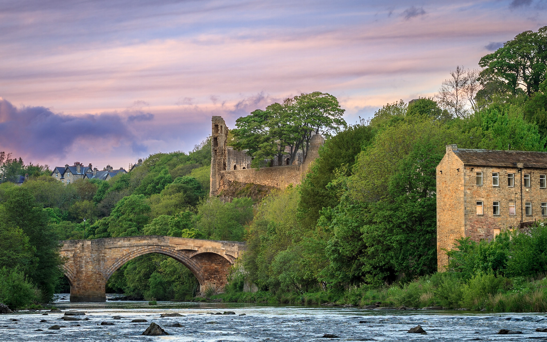 Castle and County Bridge III: Spring Evening