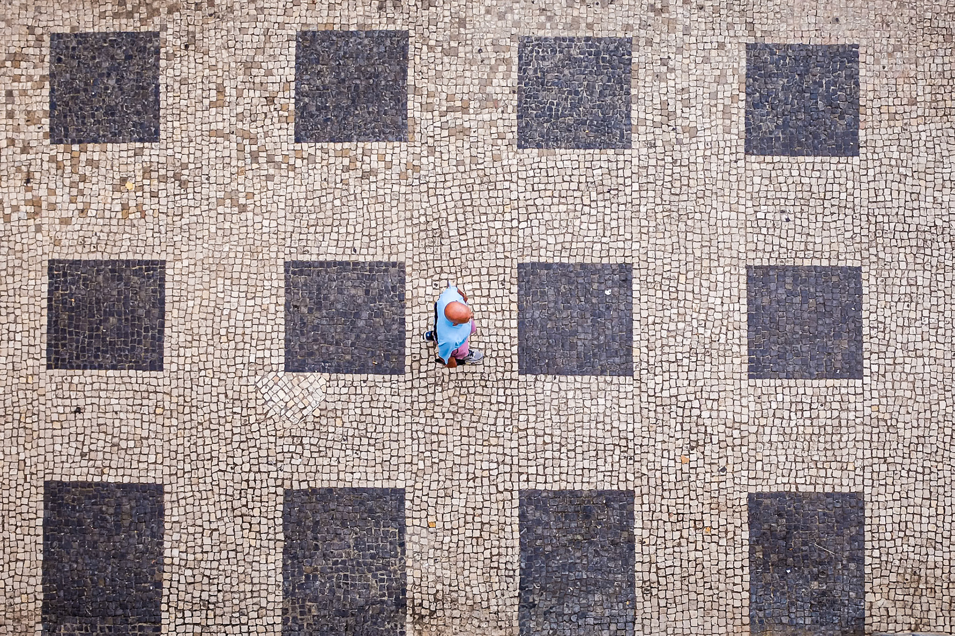 Tiled pavement, Old Town Lagos, Portugal