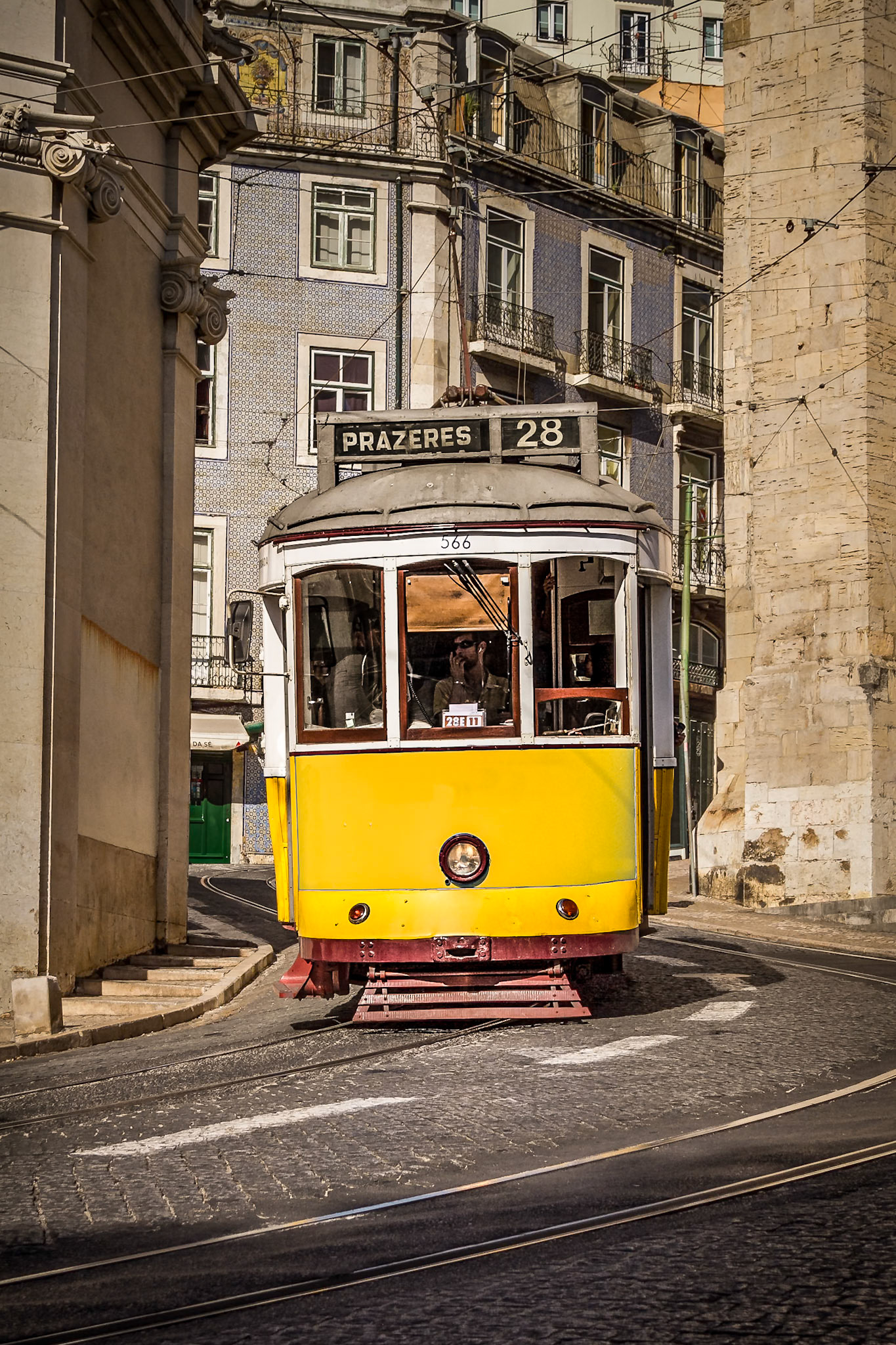 The famous Tram 28 in Lisbon.