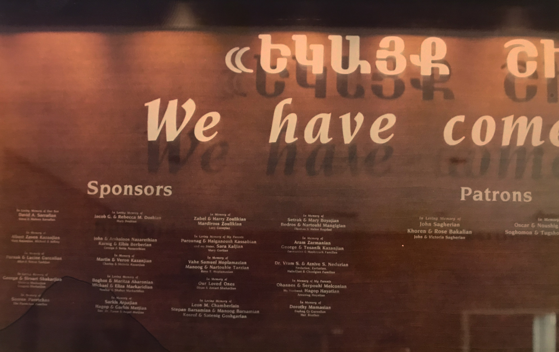 Detail of names & words in Light and Shadow