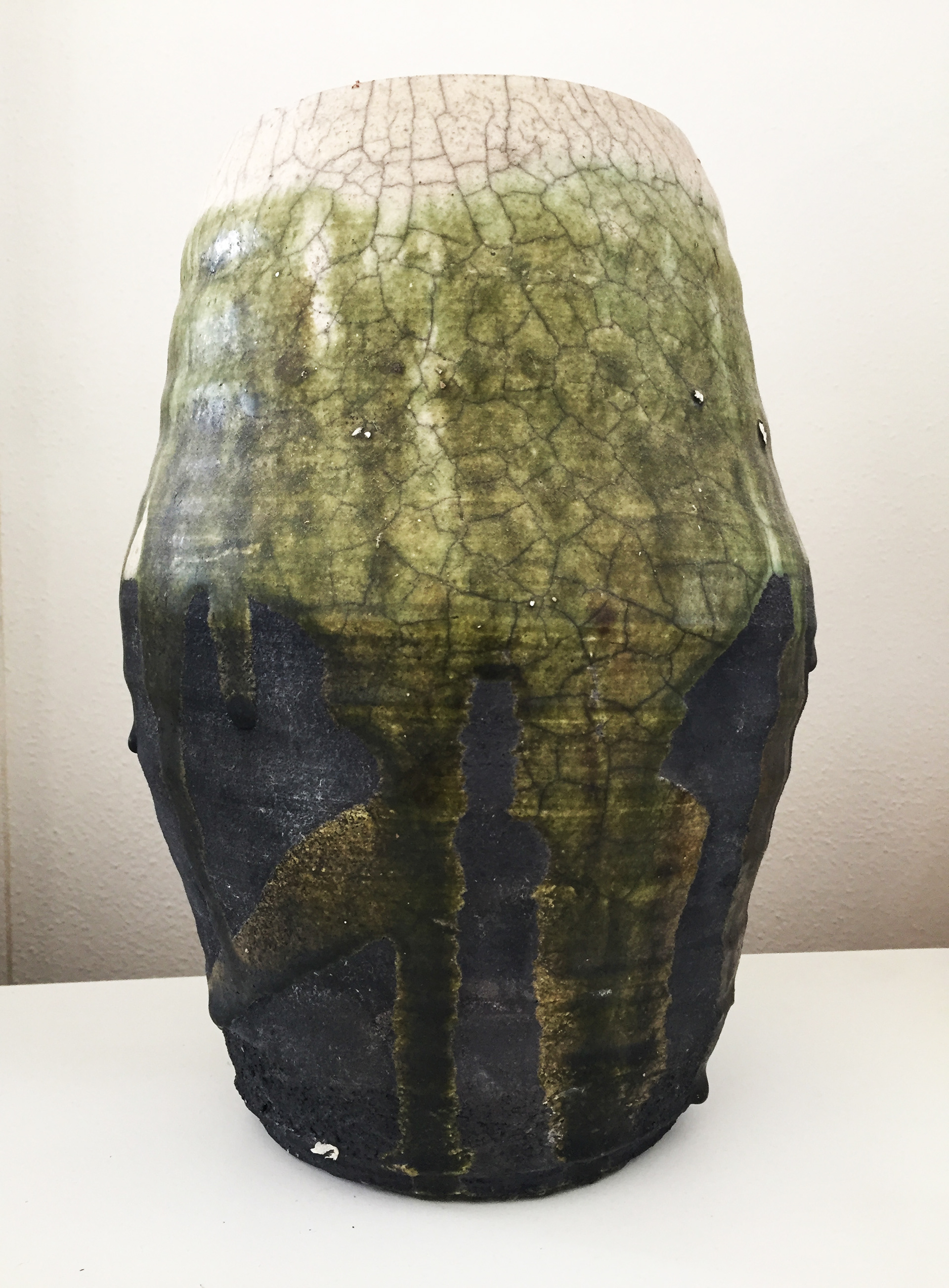 17" ht. Vase Raku: sold