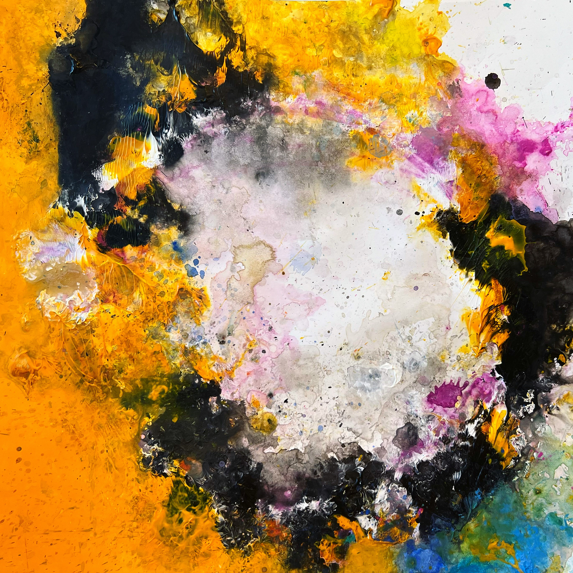 12 x 12 Acrylic and Pastel on paper