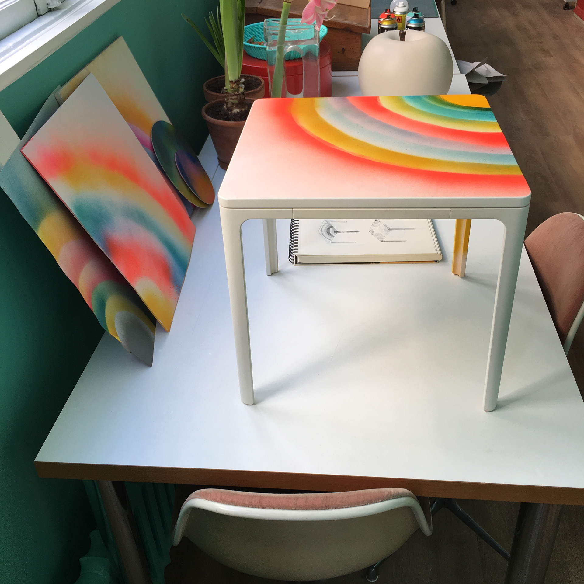 Jasper Morrisson table, sprayed for La Source annual auction