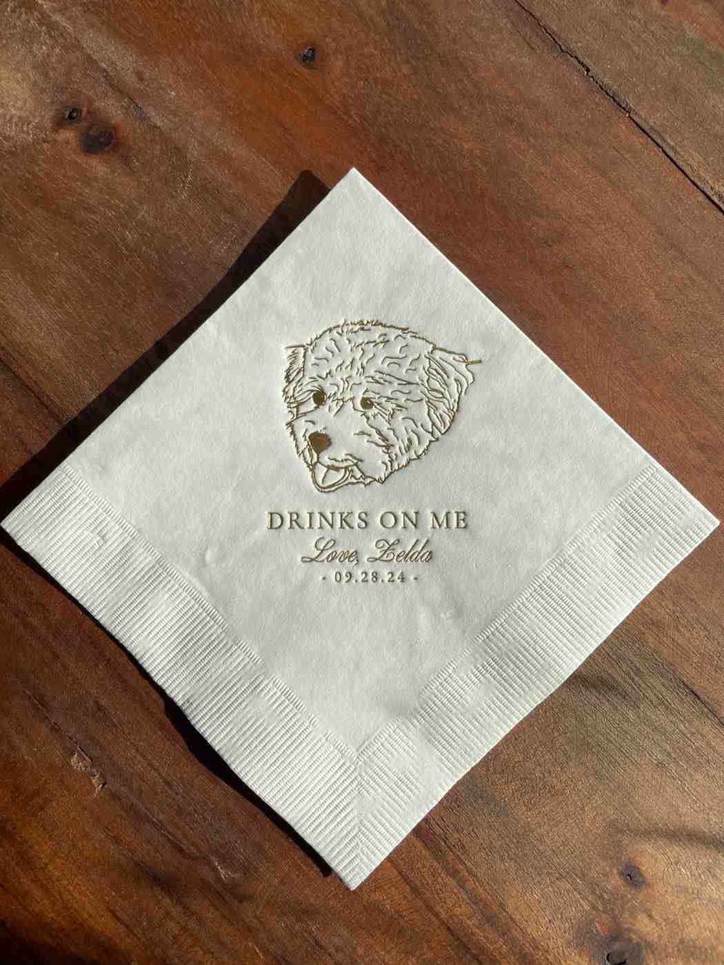 drinks on me napkin, 2024