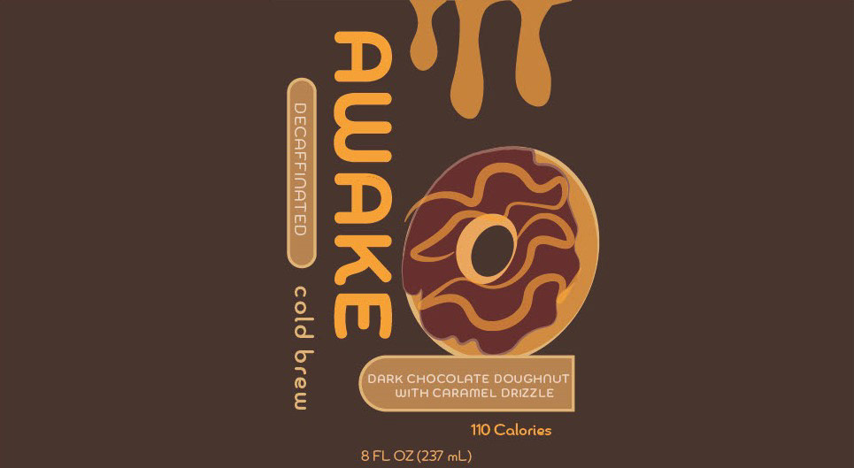label 2 - dark chocolate doughnut w/caramel drizzle