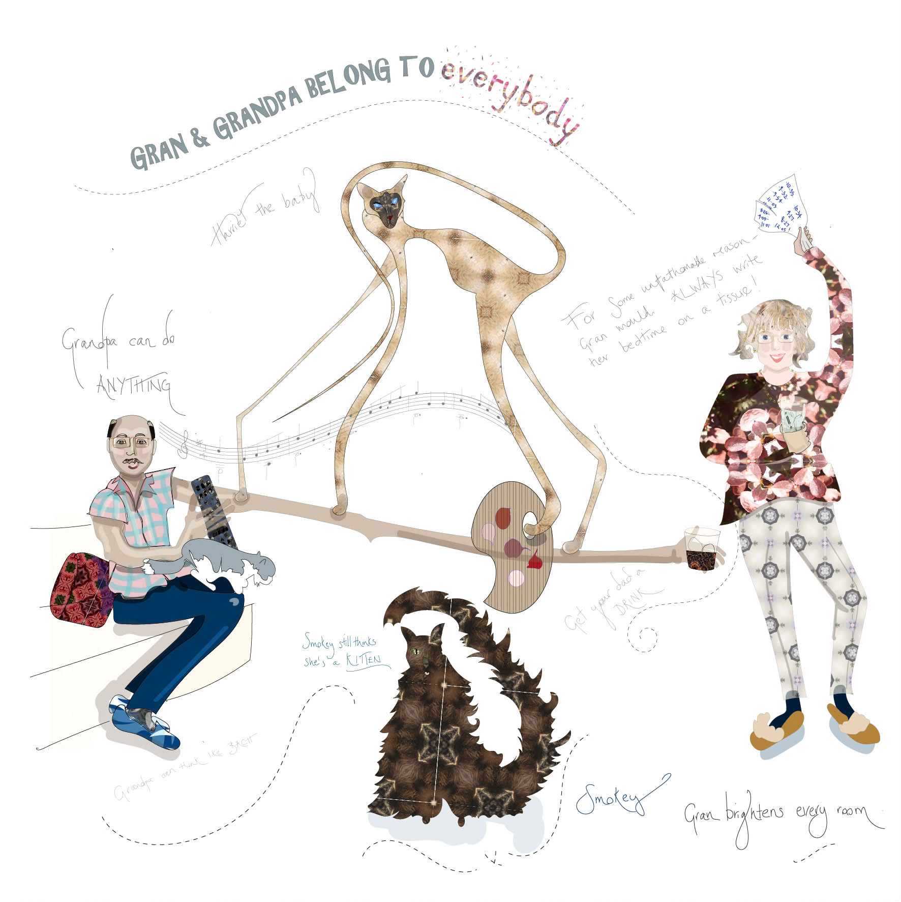 gran and grandpa and cats