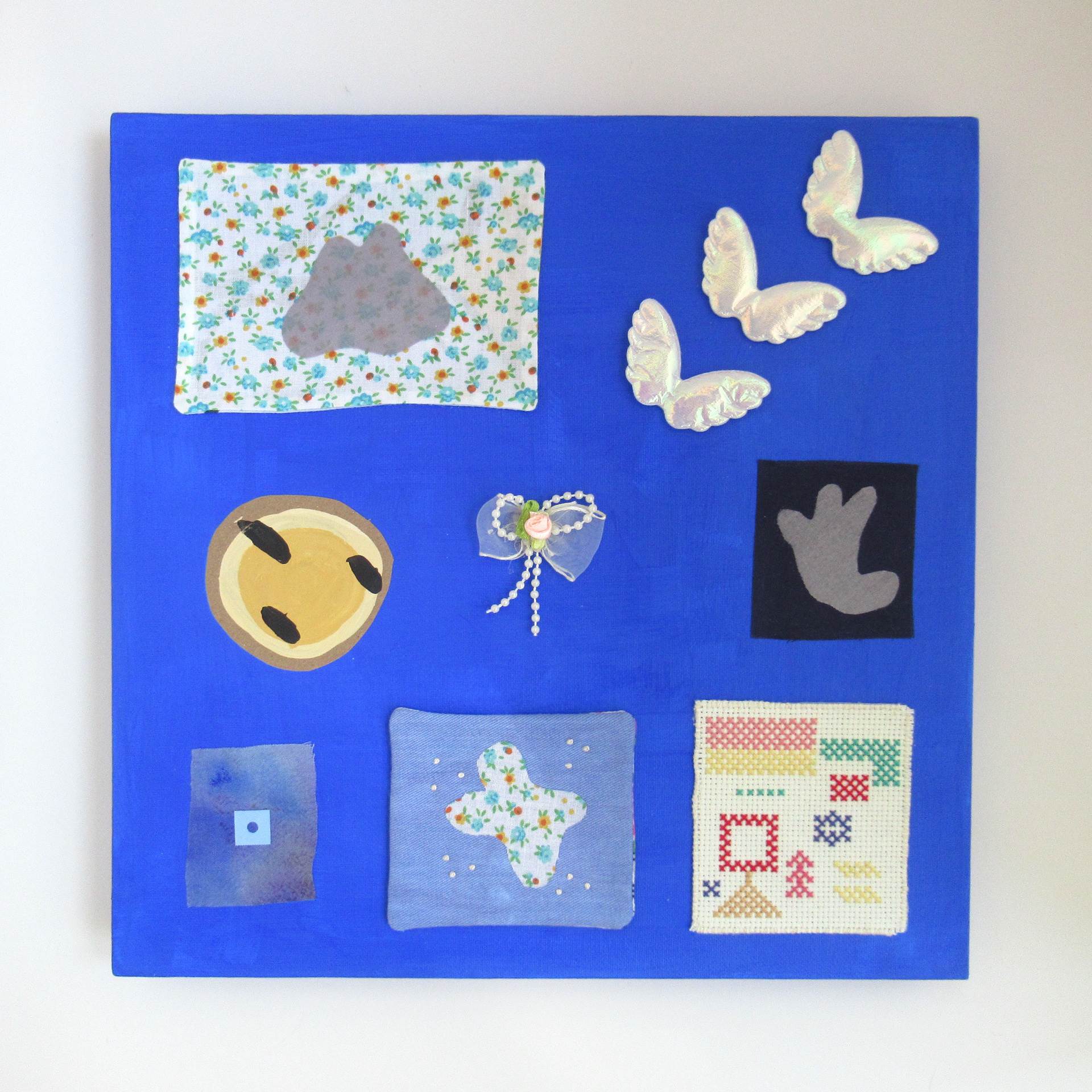Kentucky Coffee Tree (2025), mixed media collage. 12" x 12"