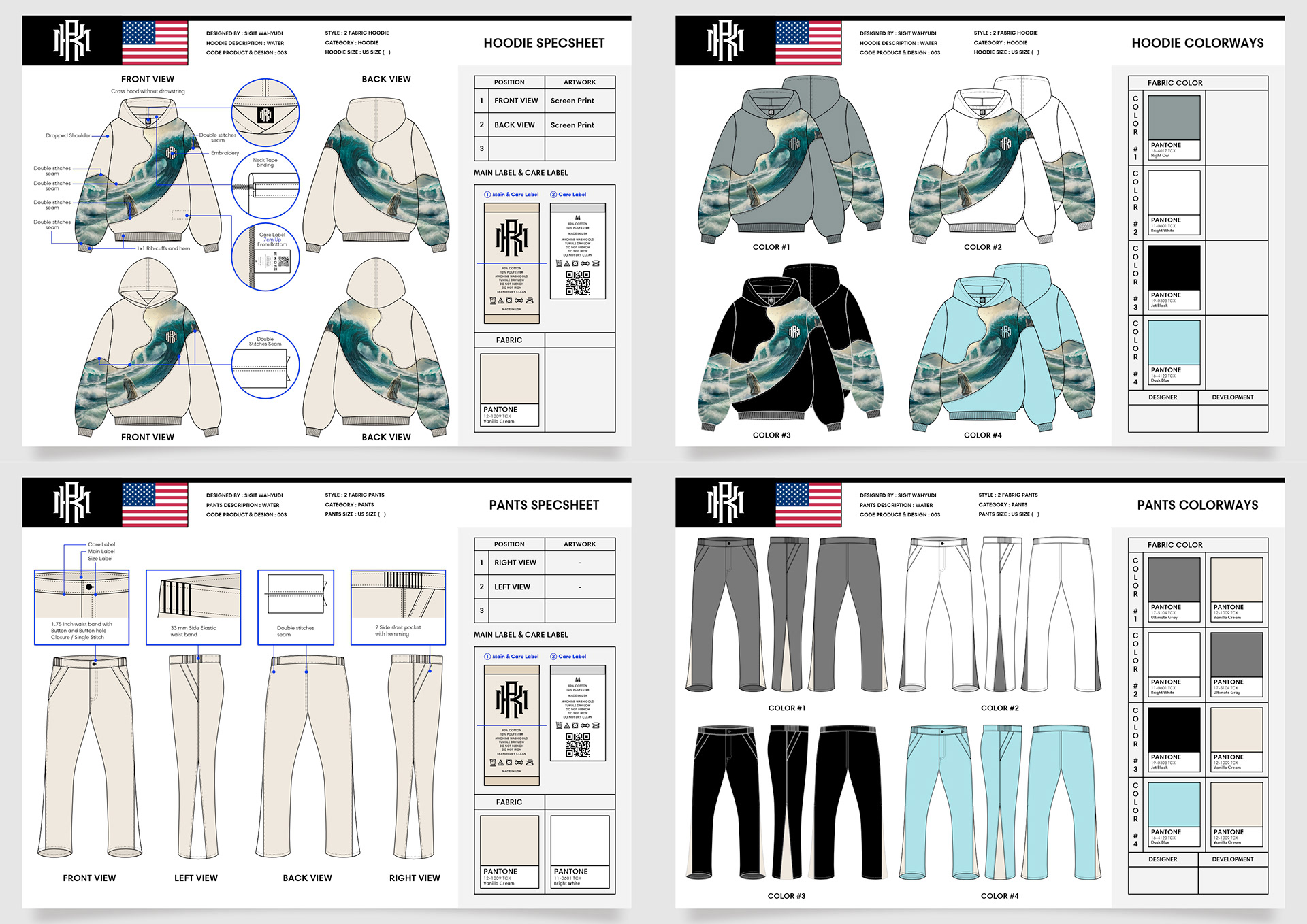 WATER HOODIE AND PANTS DESIGN