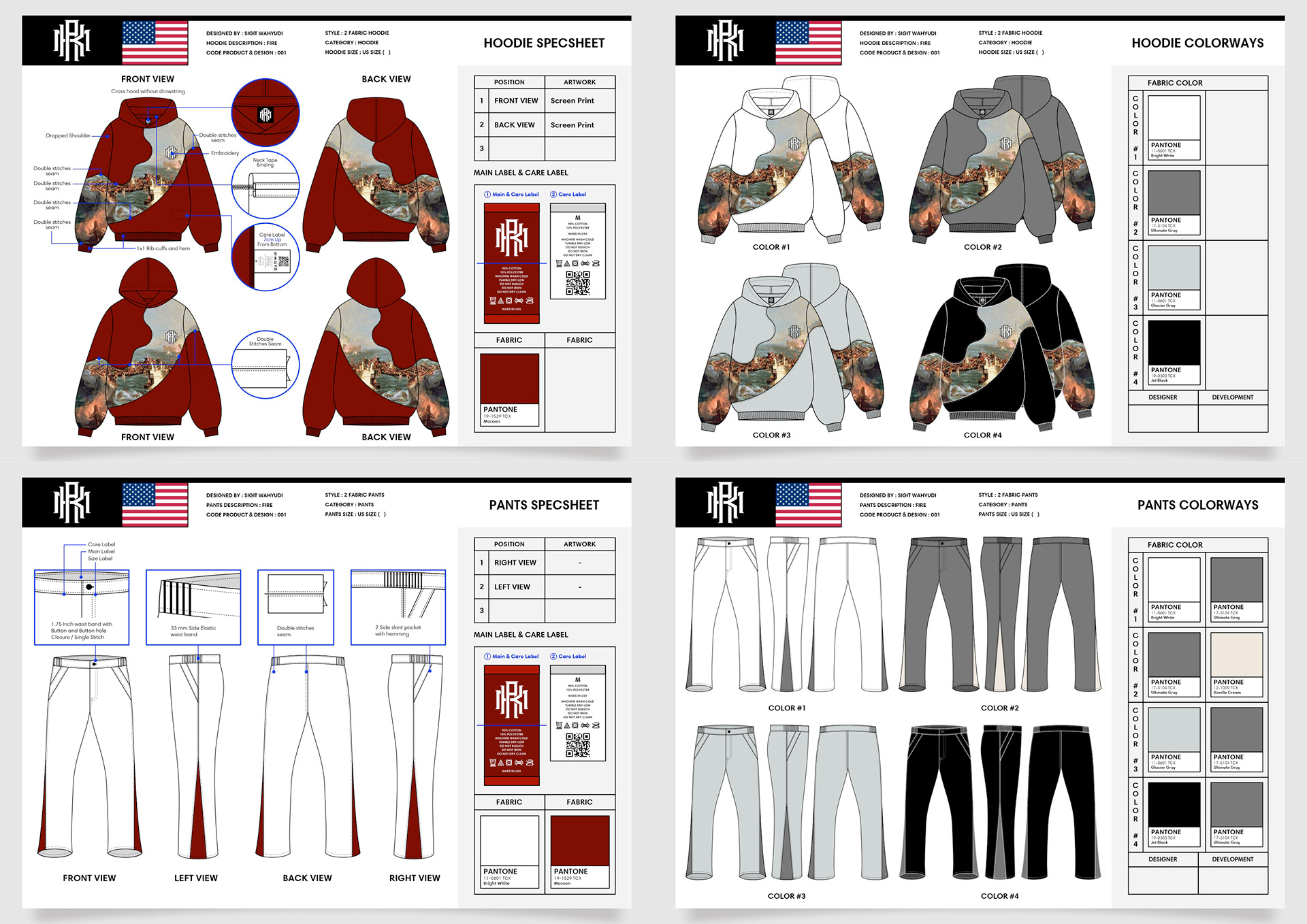 FIRE HOODIE AND PANTS DESIGN