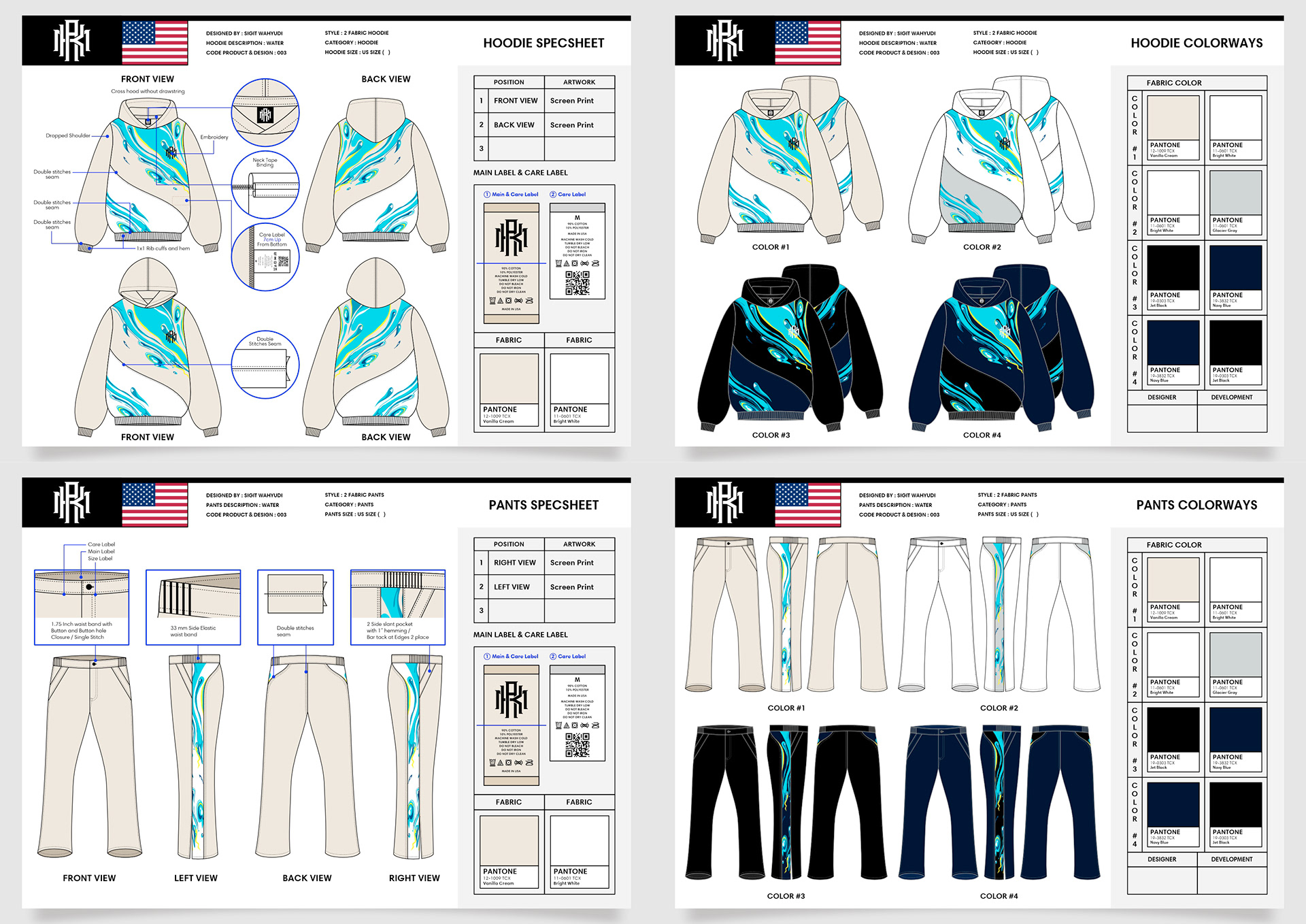 WATER HOODIE AND PANTS DESIGN