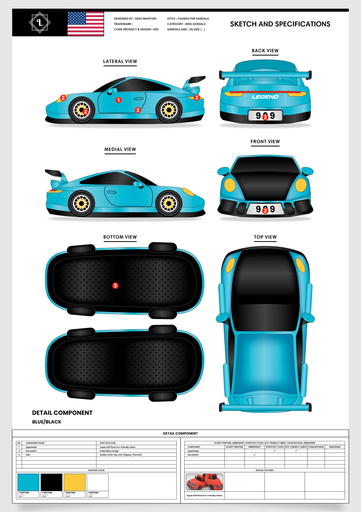 SKETCH AND SPECIFICATIONS