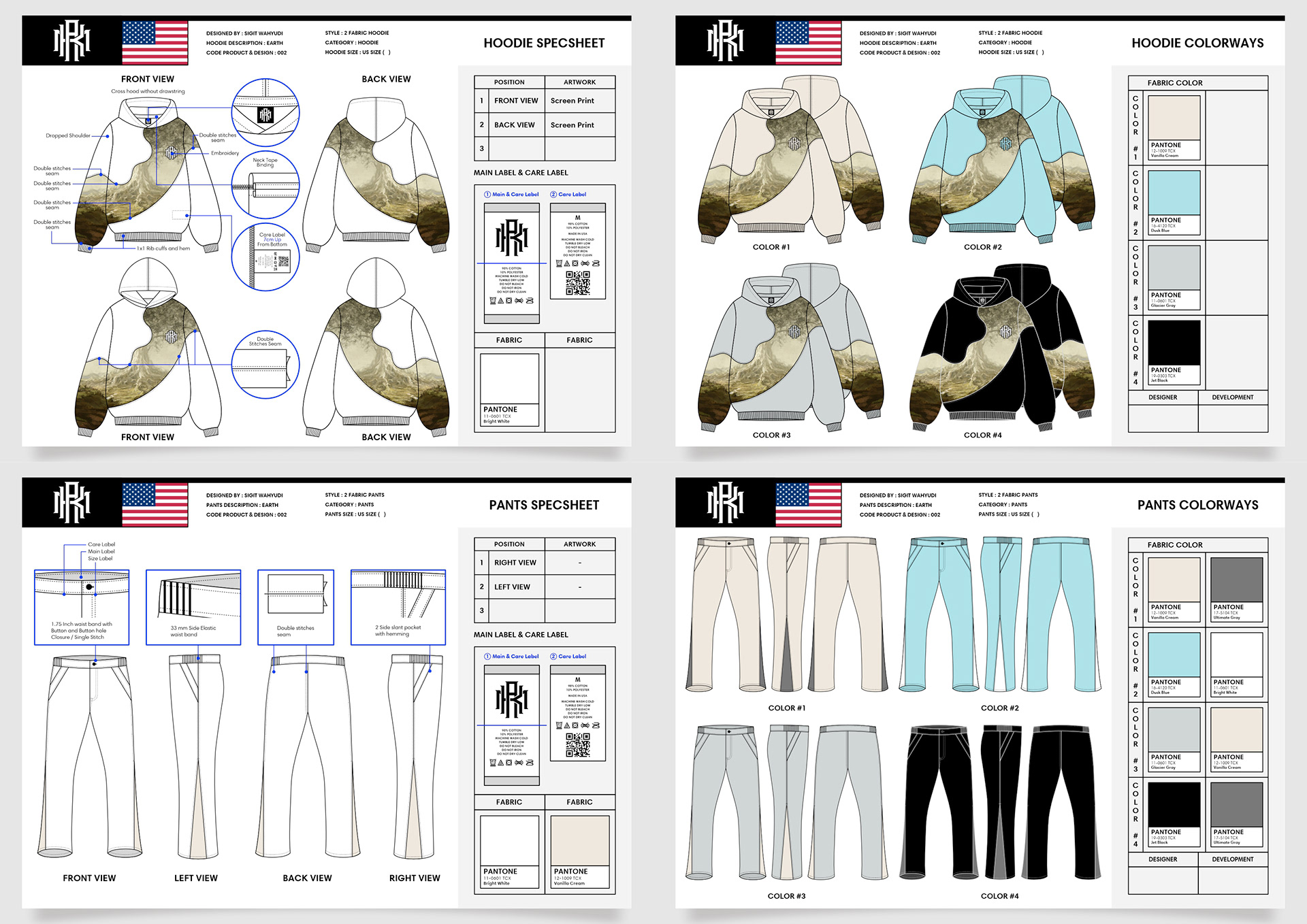 EARTH HOODIE AND PANTS DESIGN