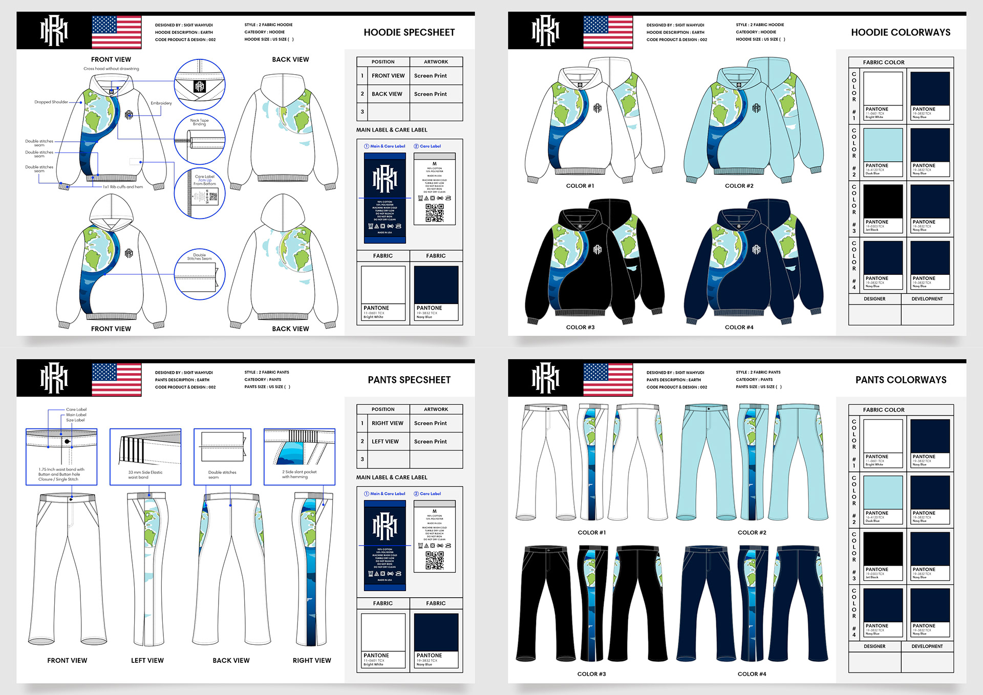 EARTH HOODIE AND PANTS DESIGN