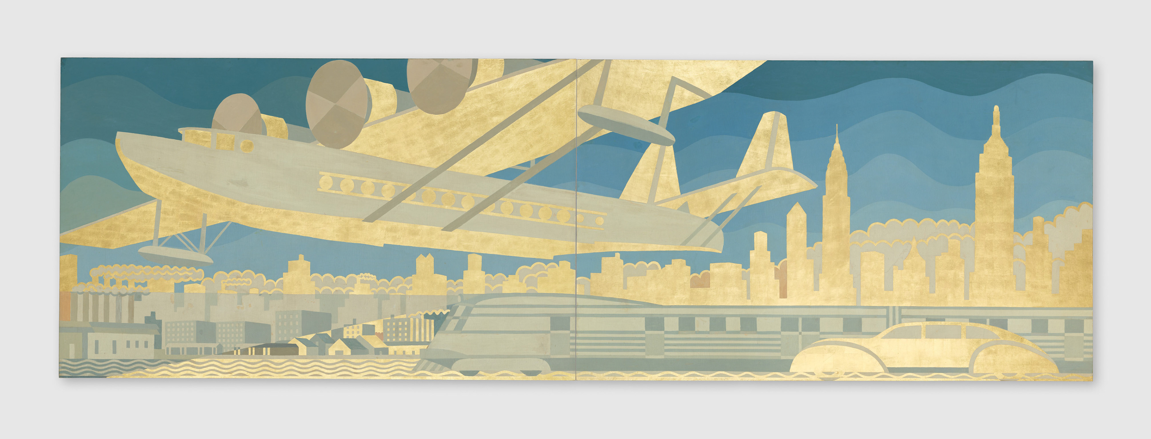 Winold Reiss — Untitled Year unknown — Oil and gold paint on canvas — 56 1/2 x 182 inches (144 x 462 cm)