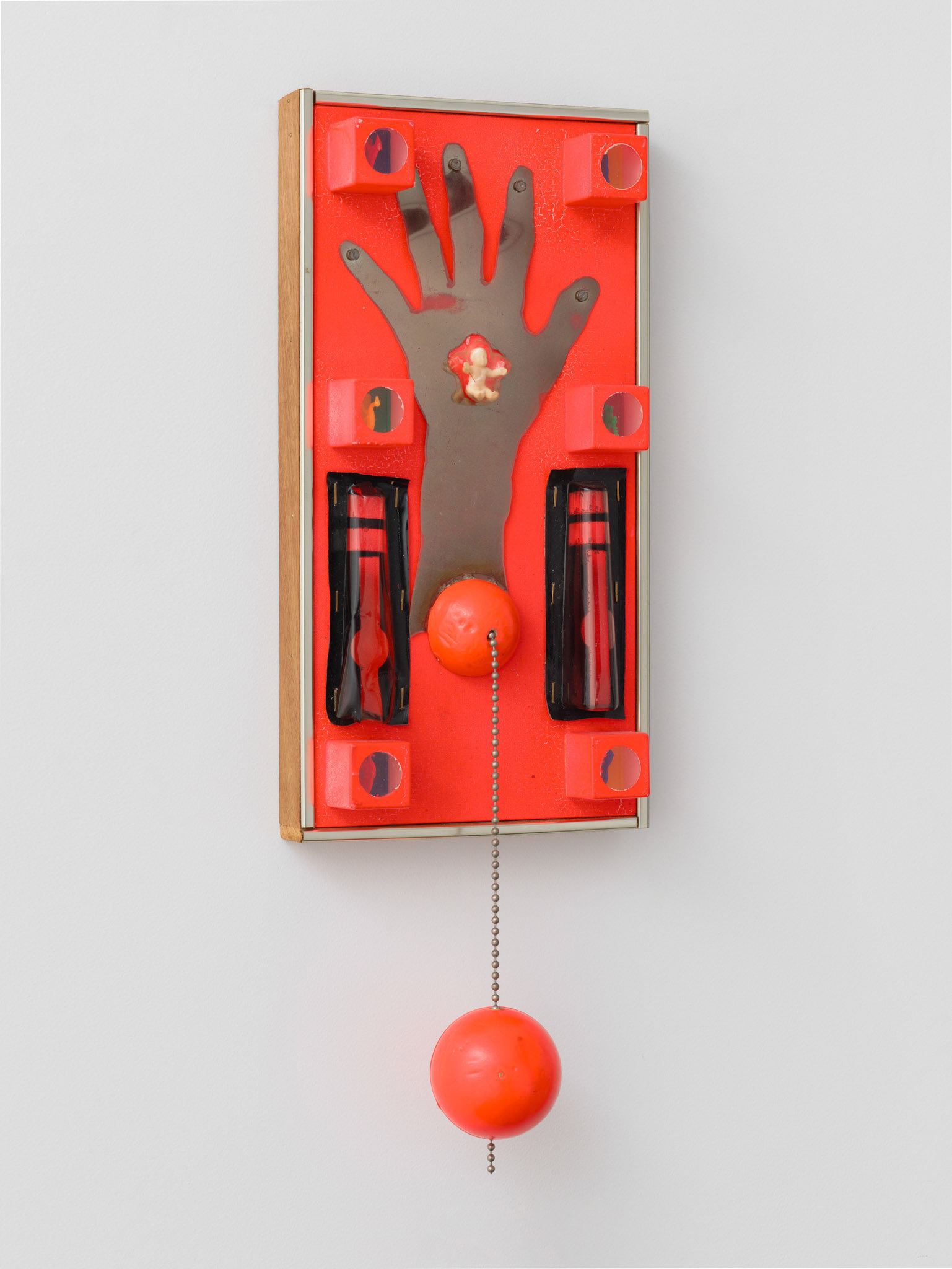 Kiki Kogelnik — Bye, bye Baby 1964 — Metallic foil and plastic on wood — 23 x 8 1/2 x 3 inches (58 x 22 x 7 cm)