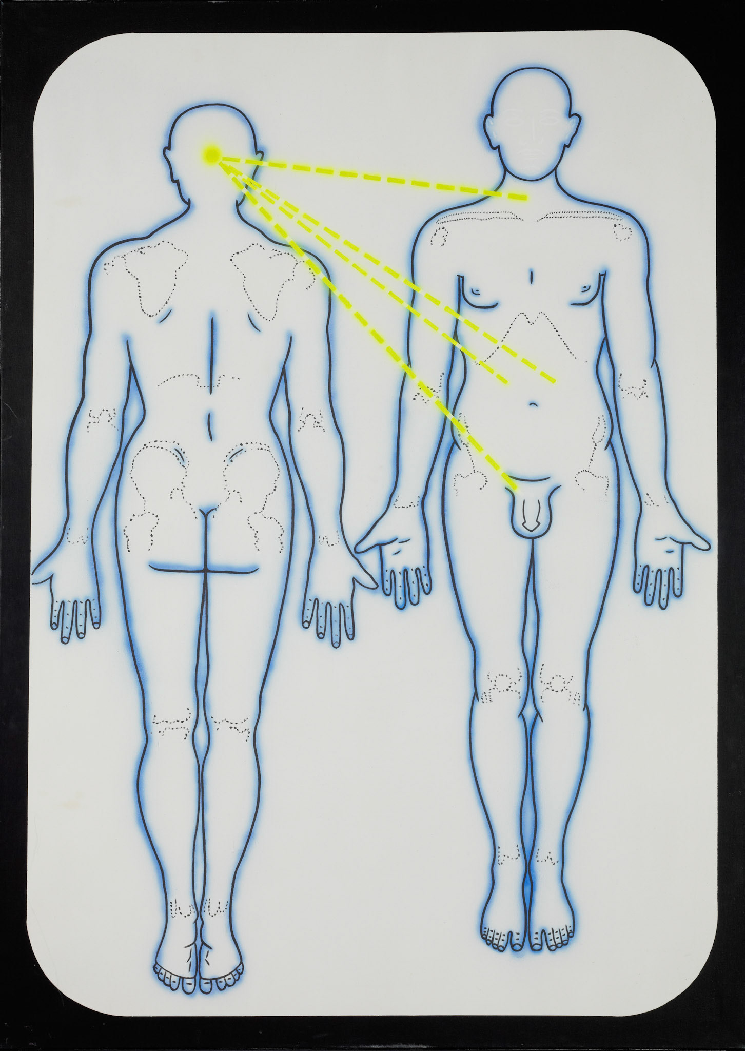 Kiki Kogelnik ! Man 1967 — Oil and acrylic on canvas — 70 1/8 x 50 inches (178 x 127 cm)