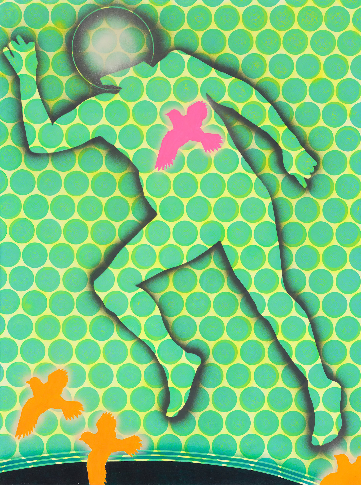 Kiki Kogelnik ! Attitude Control 1964 — Oil and acrylic on canvas — 72 1/8 x 54 inches (183 x 137 cm)