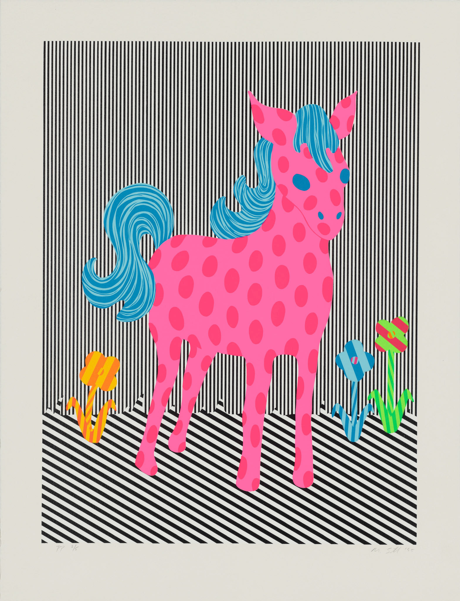 Michael Scott — Untitled (pink pony) 1995 — Silkscreen on paper — 29 x 22 inches (74 x 56 cm)
