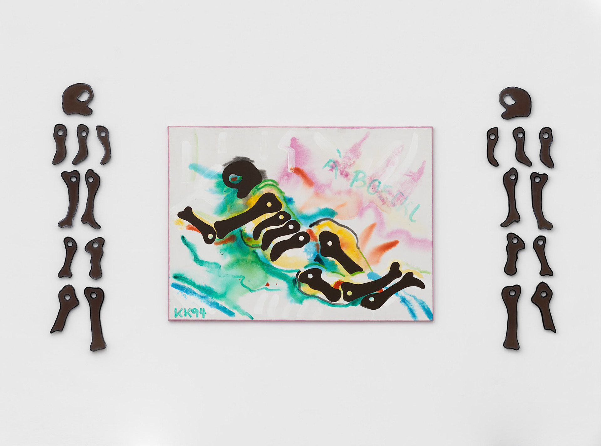 Kiki Kogelnik — A Boeckl 1994 — Oil and acrylic on canvas and glazed ceramics — 43 3/8 x 59 inches (110 x 150 cm)