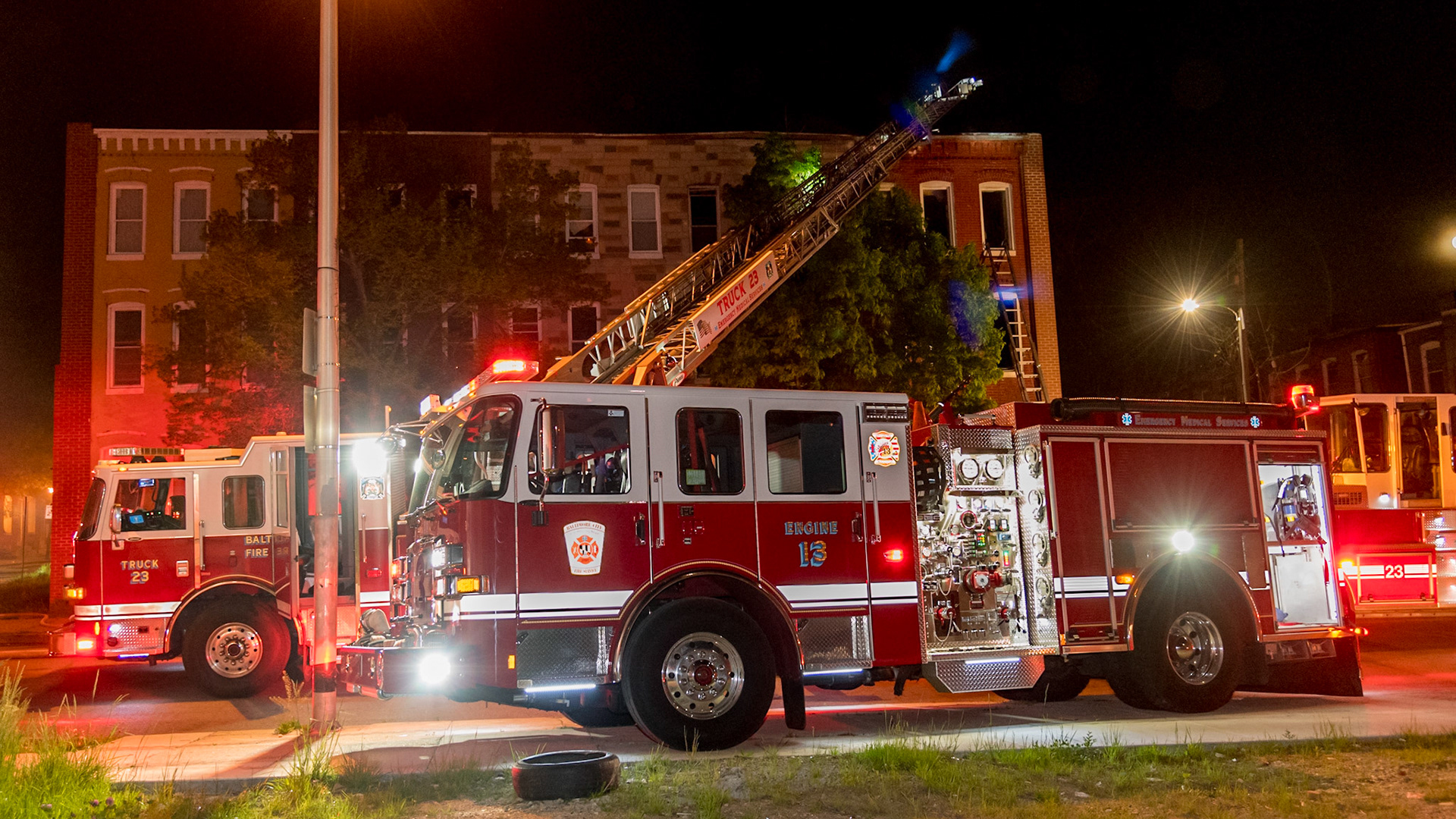 Baltimore City Box 36-20, 503 N. Monroe Street, May 2, 2018. Fire in a believed to be occupied rowhouse. Original dispatch reported people trapped.