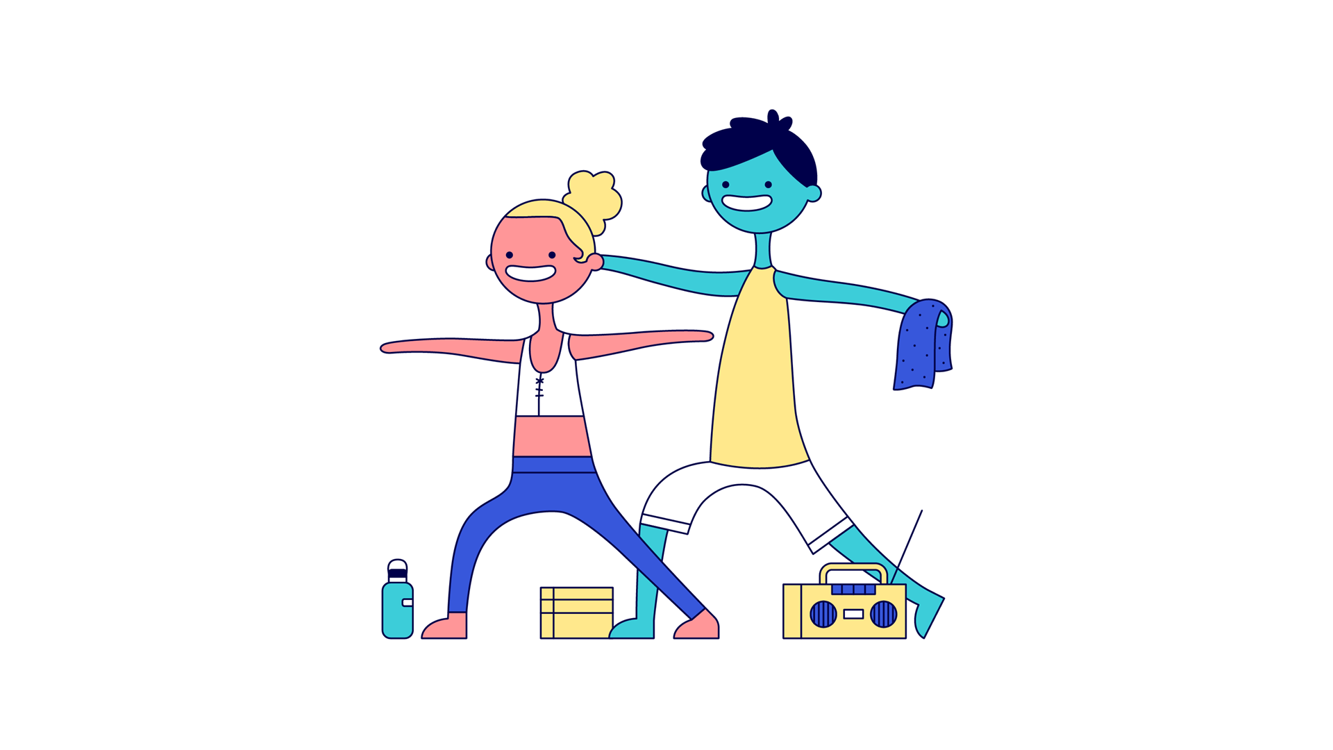 Flown gym illustration