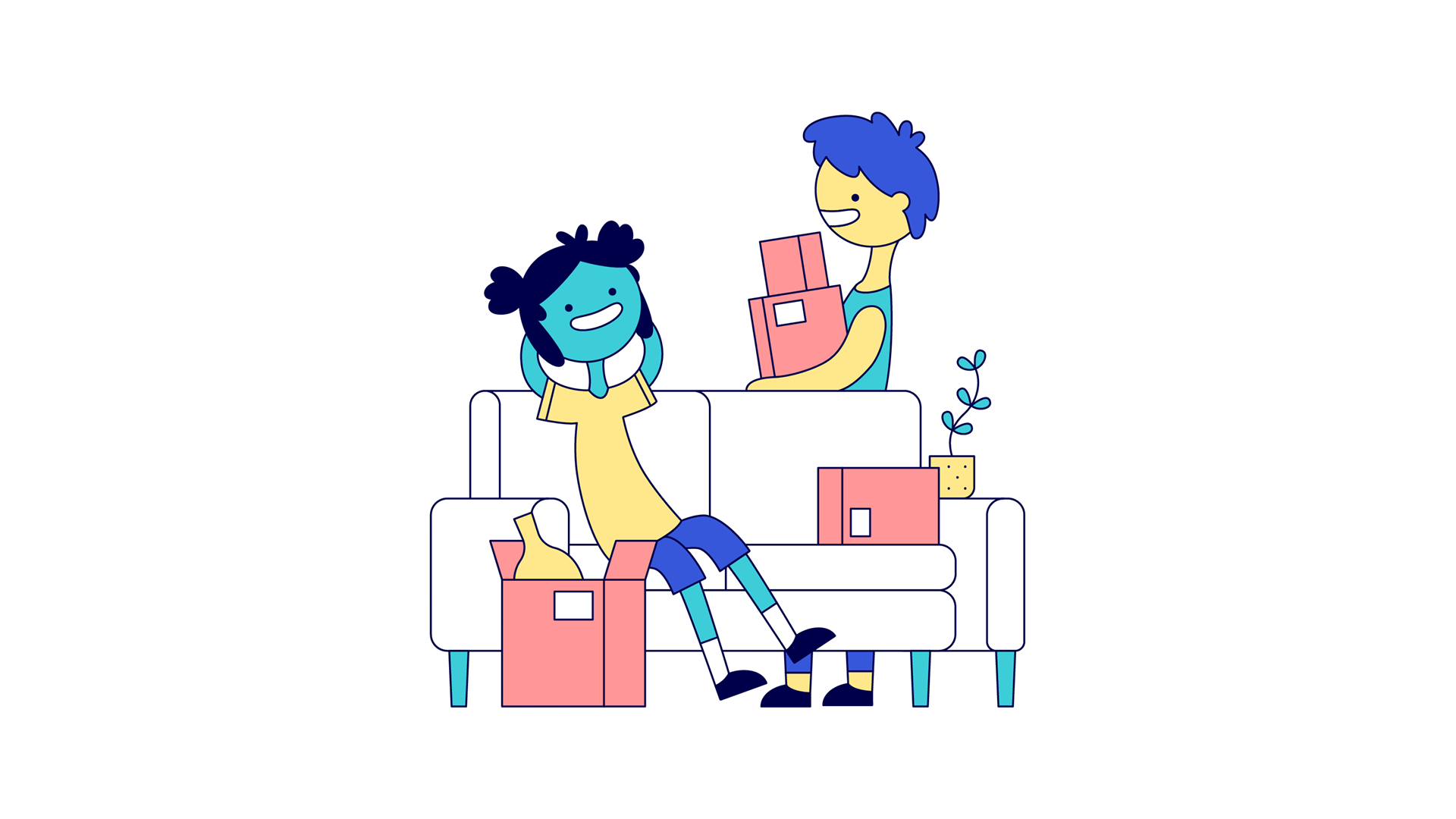 Flown moving in illustration