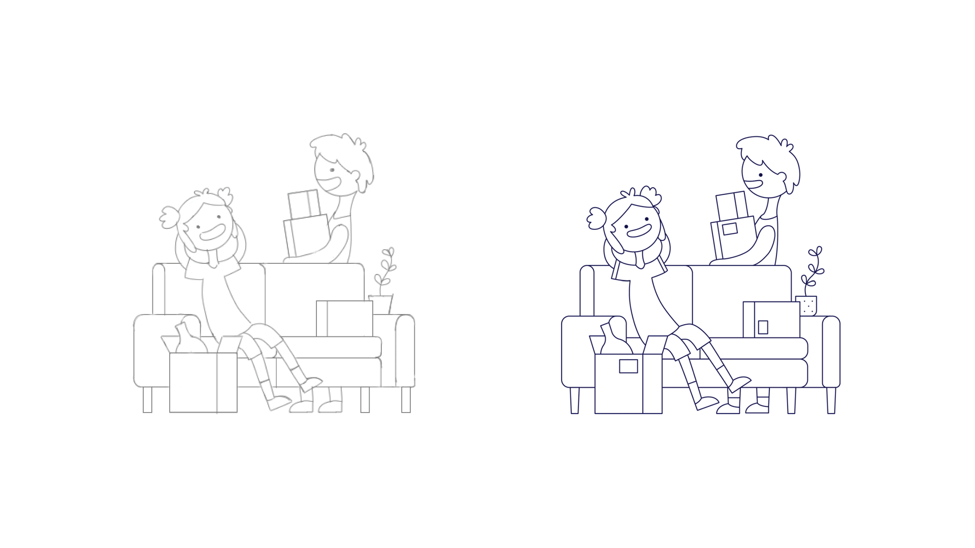 Flown moving in illustration process