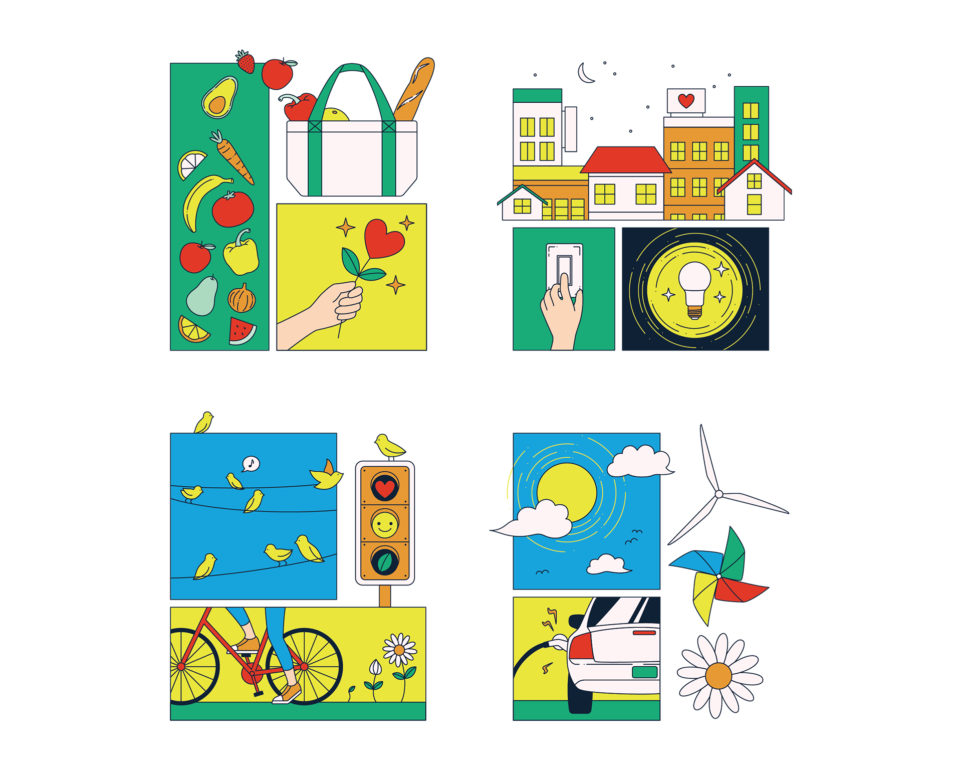 Be Green illustrations