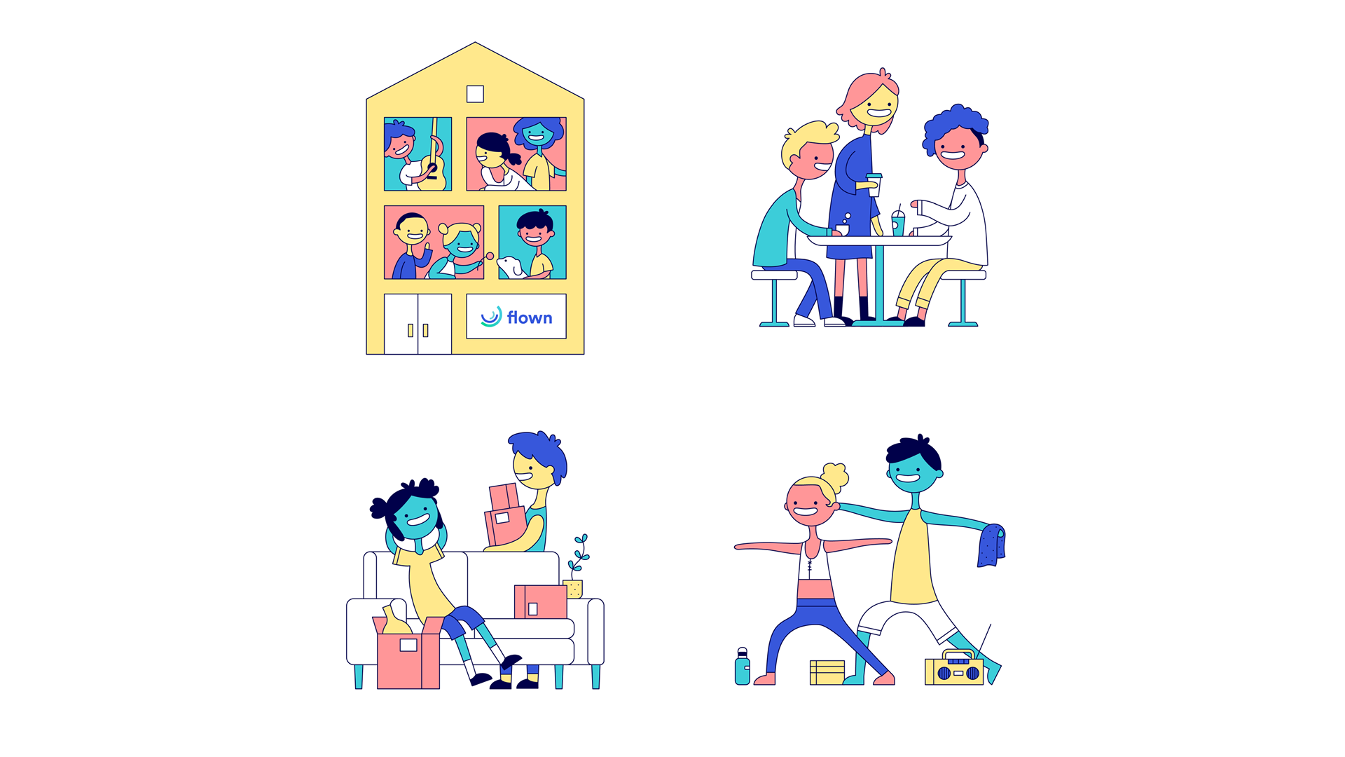 Flown illustration set