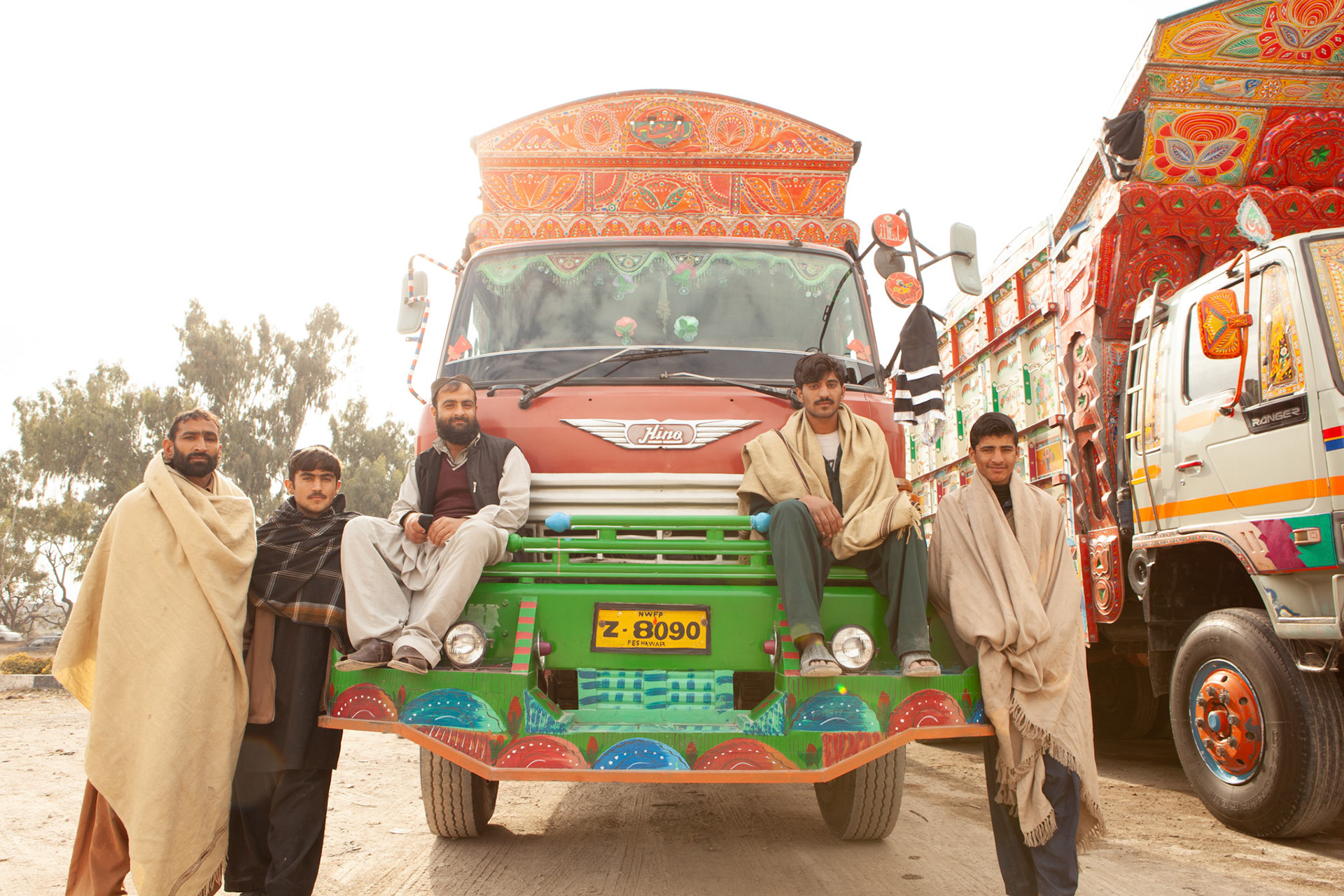 Truck drivers near Taxila, Pakistan 