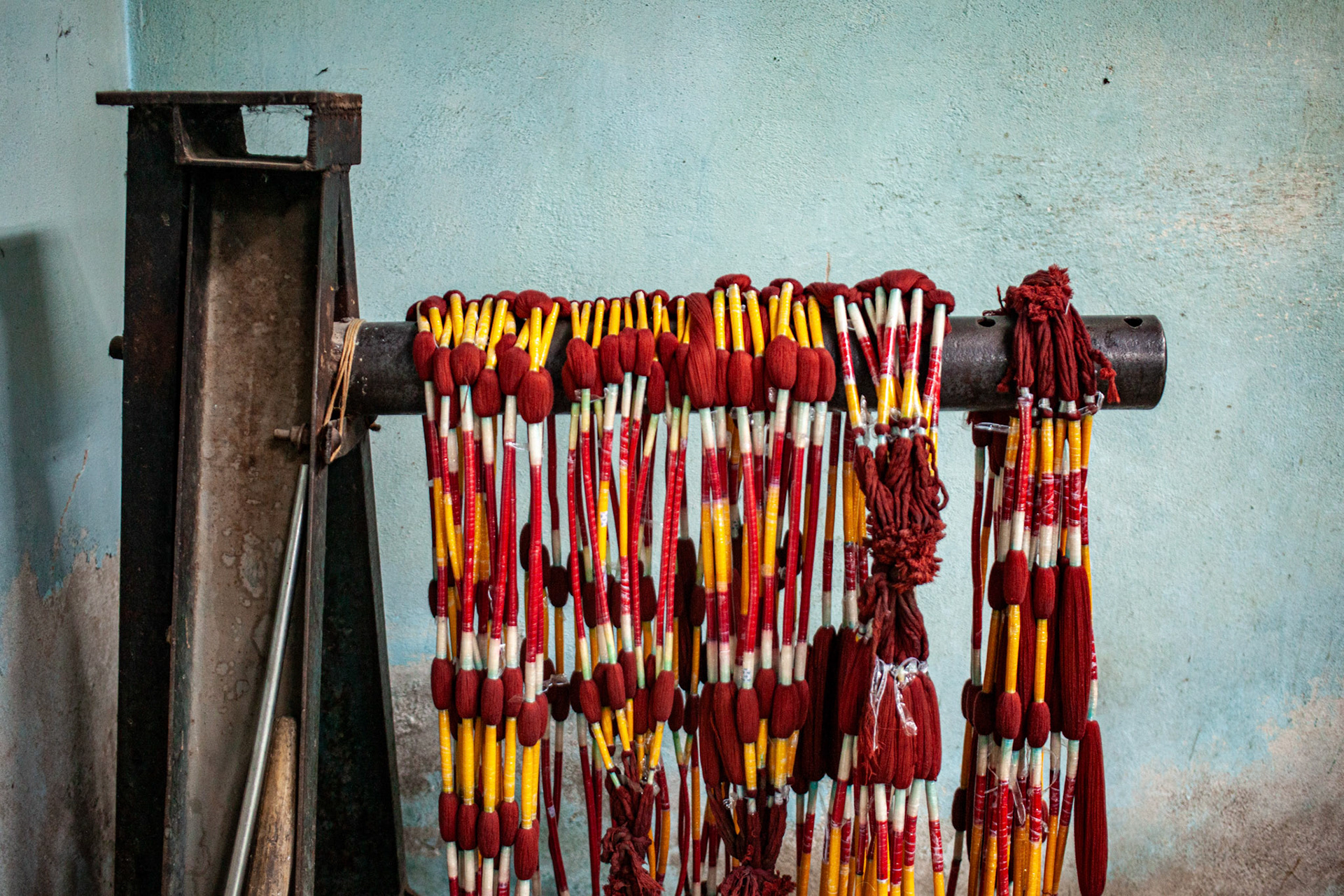 Dying process of Ikat fabric, Yodgorlik Silk Factory -Fergana Uzbkeistan