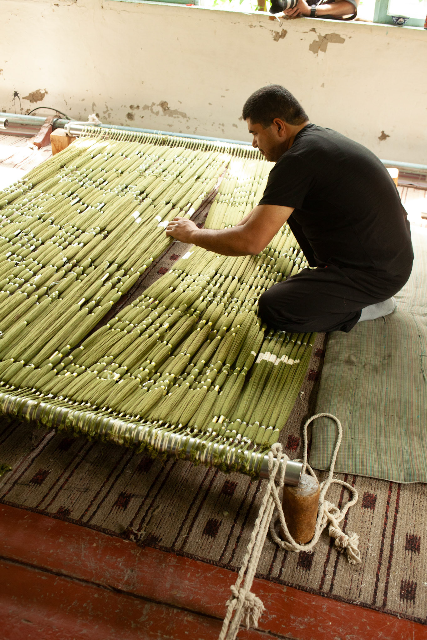 Dye and design process of Ikat fabric, Yodgorlik Silk Factory -Fergana Uzbkeistan