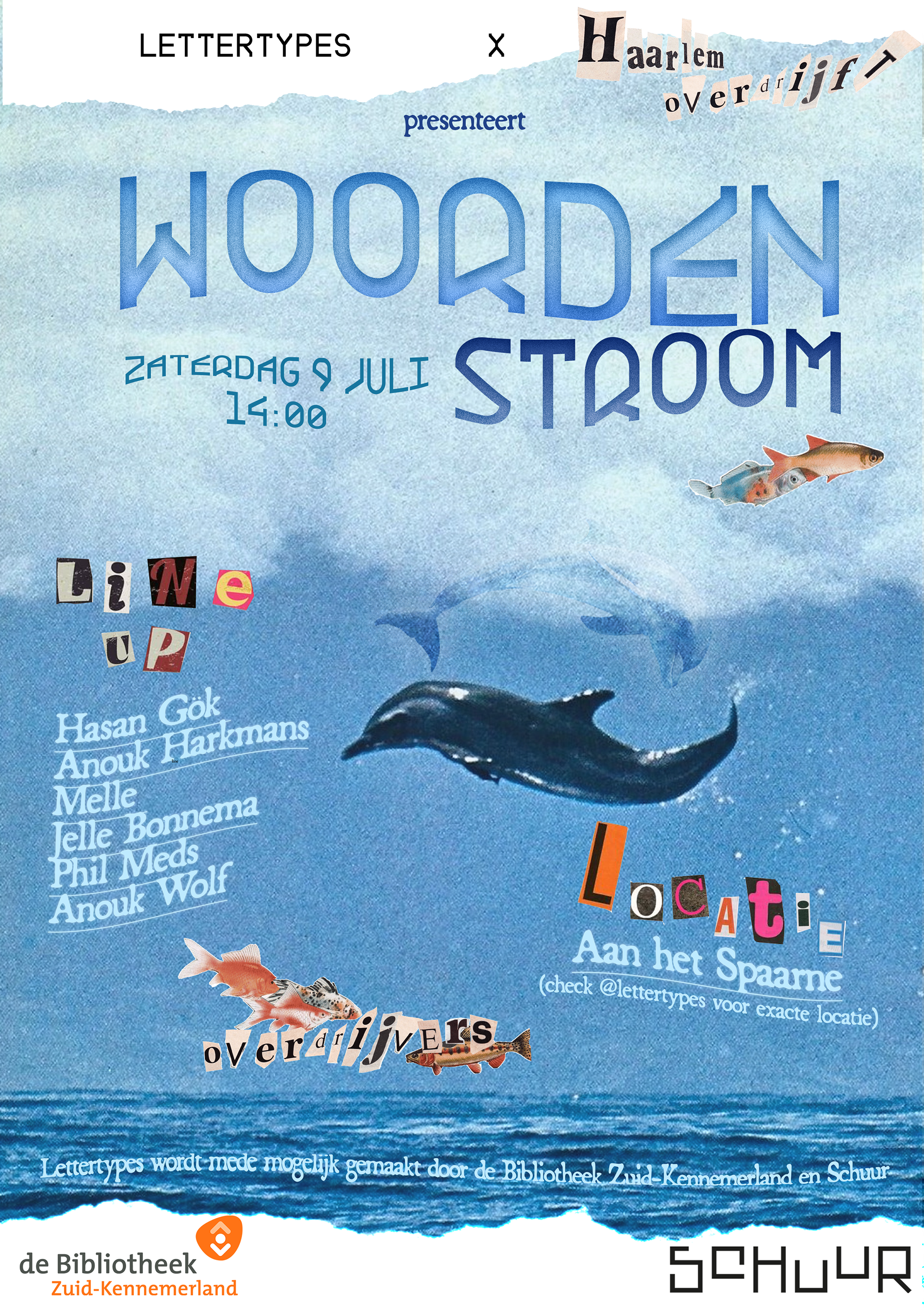Commissioned poster for Haarlem Overdrijft "Woordenstroom"