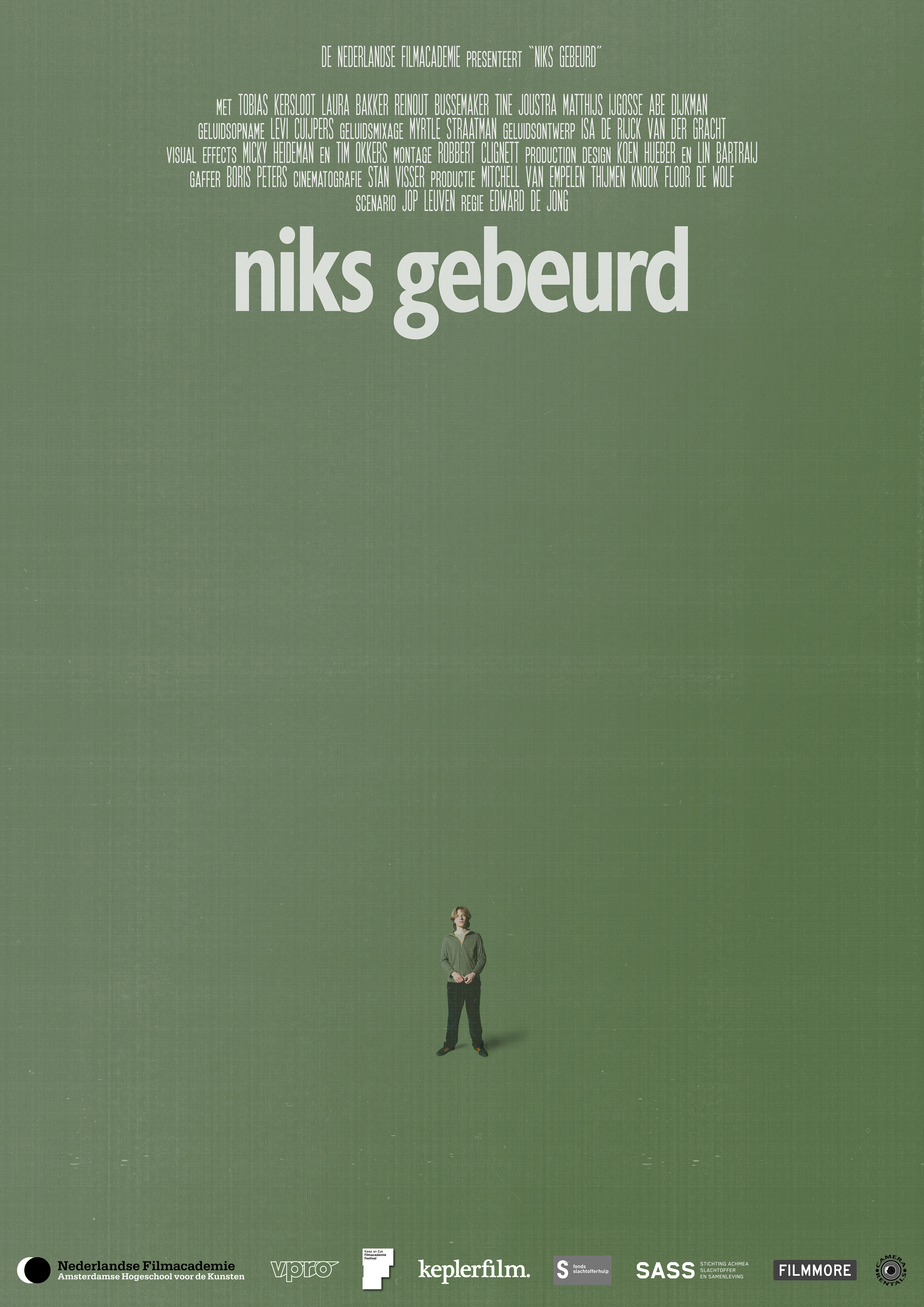 Filmposter for Filmacademie film "Niks Gebeurd"