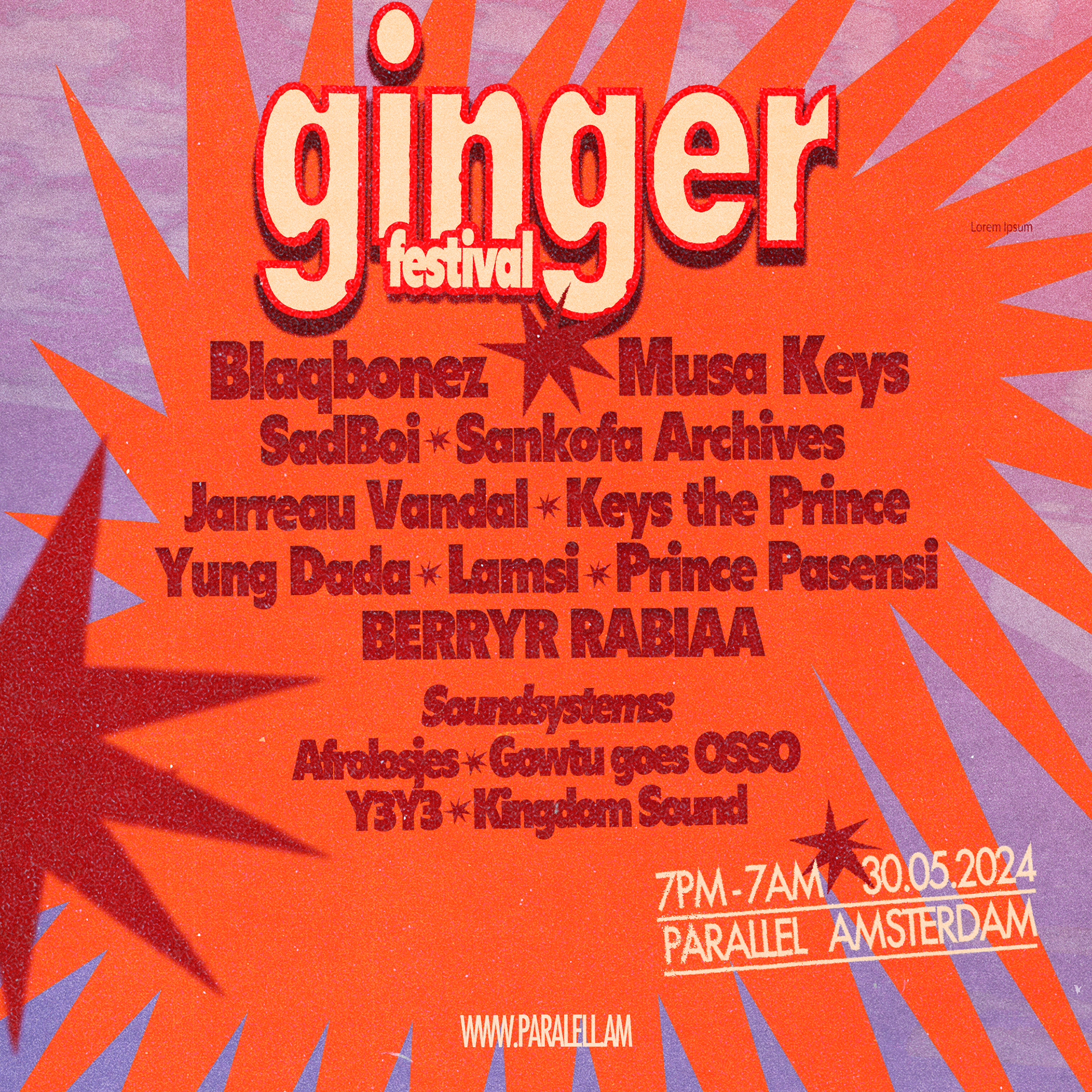 Branding for Ginger - a festival by Paradiso