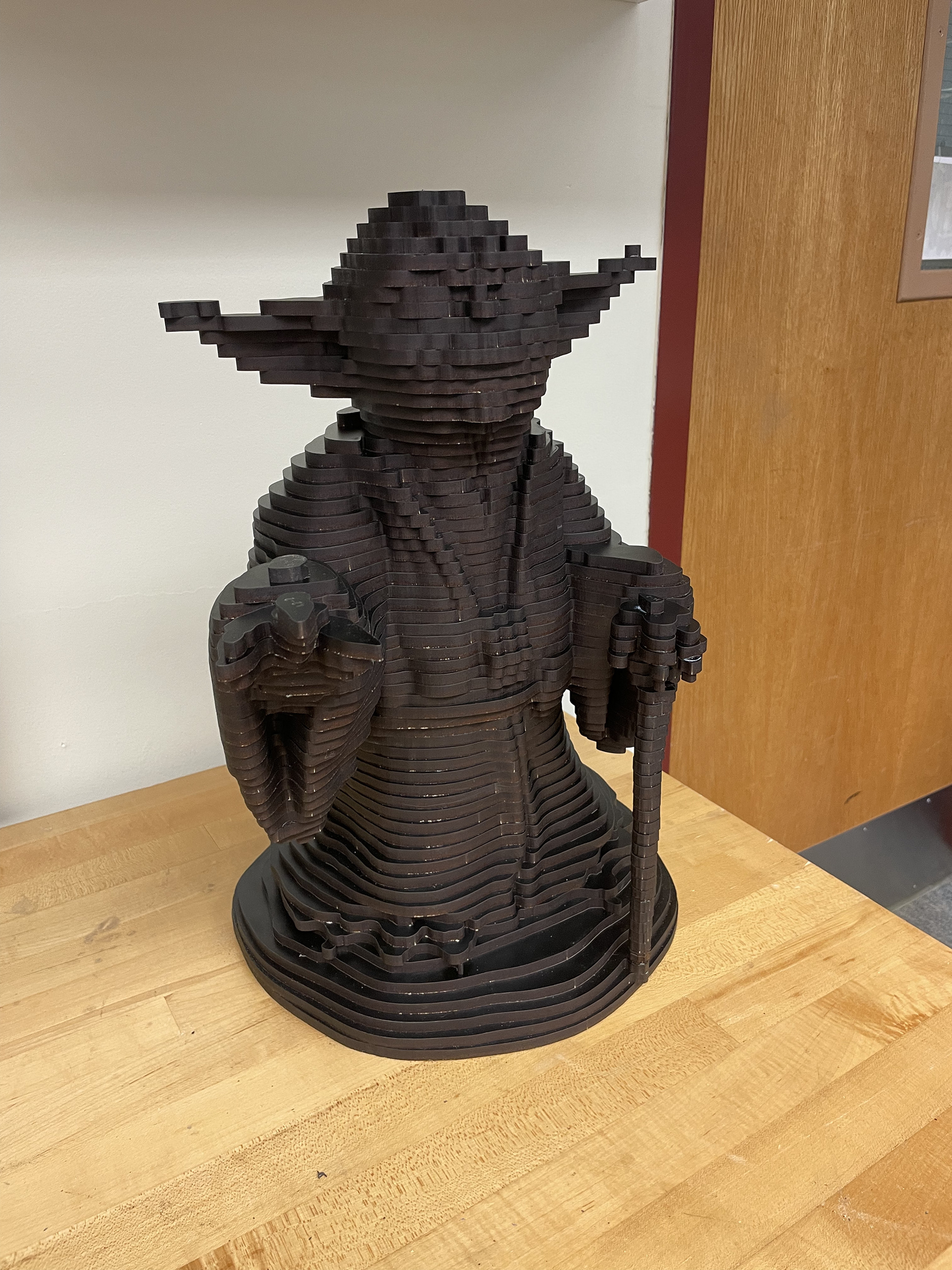 Laser cut wood Yoda (Spring 2023)