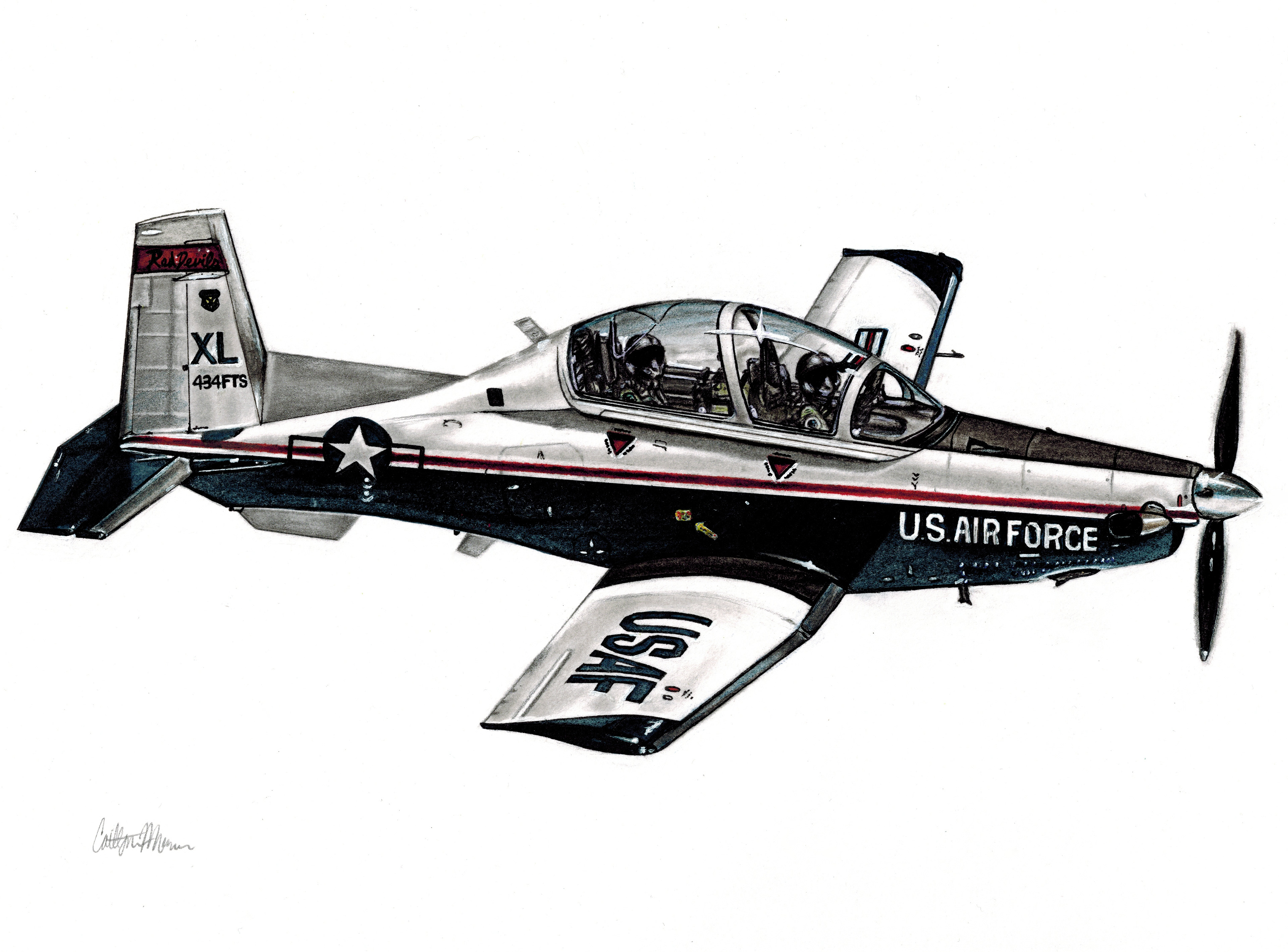 T-6 - 10" x 8", marker, pencil, & pen (2019 Gift)