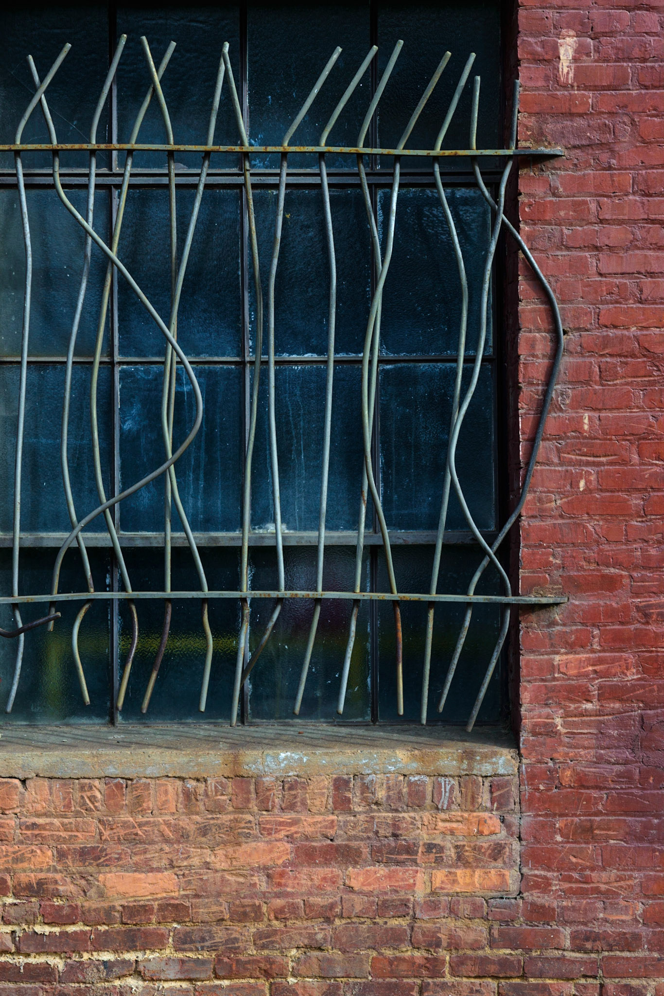 Distressed Window Grate, Former RJ Reynolds Warehouse, Winston-Salem North Carolina 2012