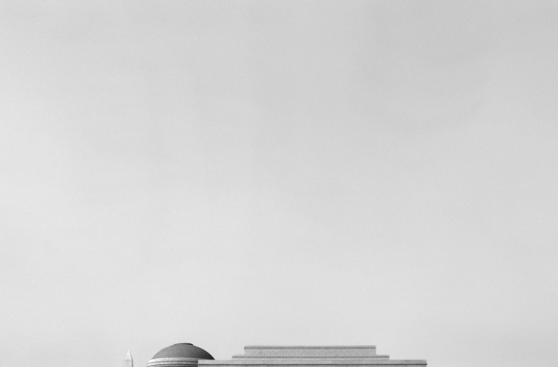 The National Museum of Natural History and the Washington Monument seen from Constitution Avenue, Washington DC