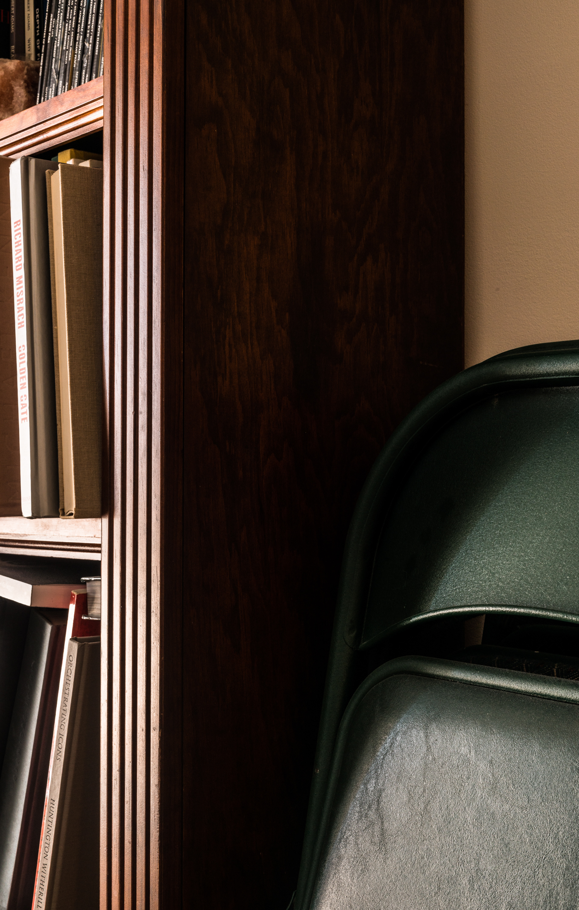 Bookshelf and Folding Chair