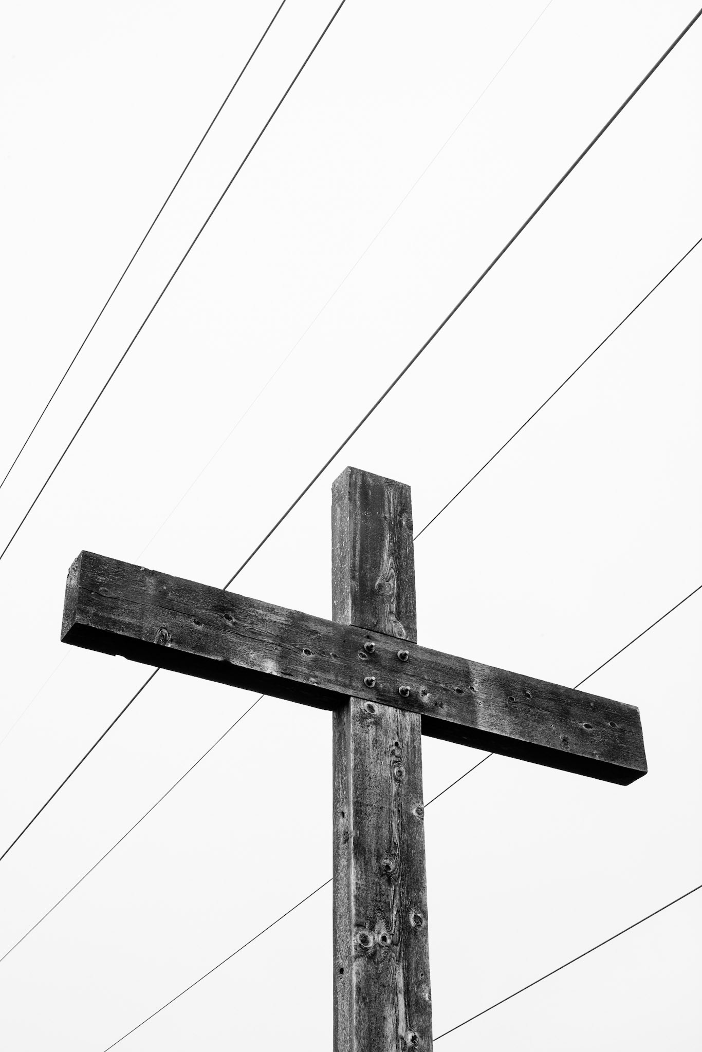 Wooden Cross with Power Lines, Atlanta Georgia 2013