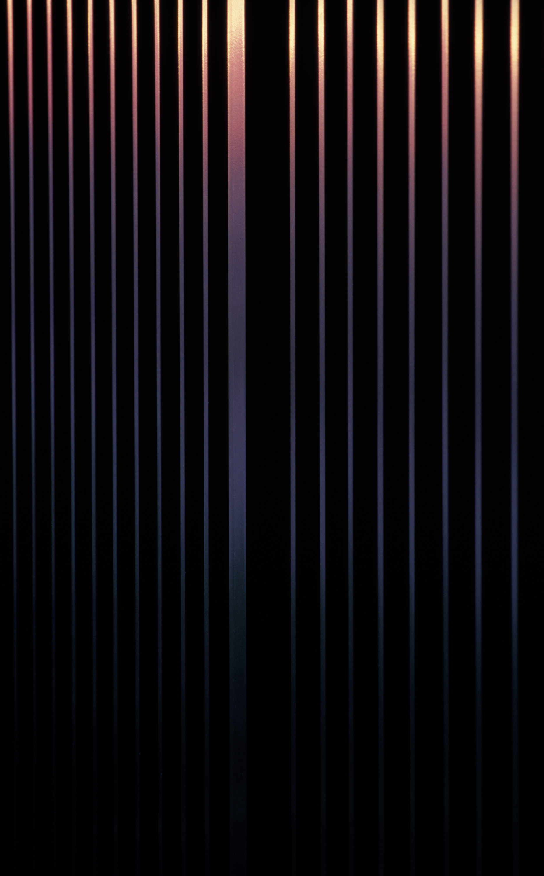 Black metal fence reflecting traffic at night, Atlanta Georgia