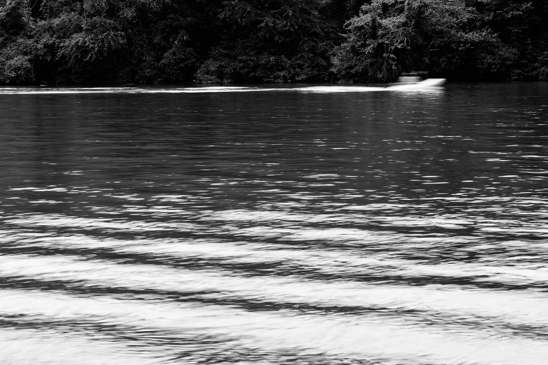 Passing Boat, Chattahoochee River, Atlanta Georgia 2014