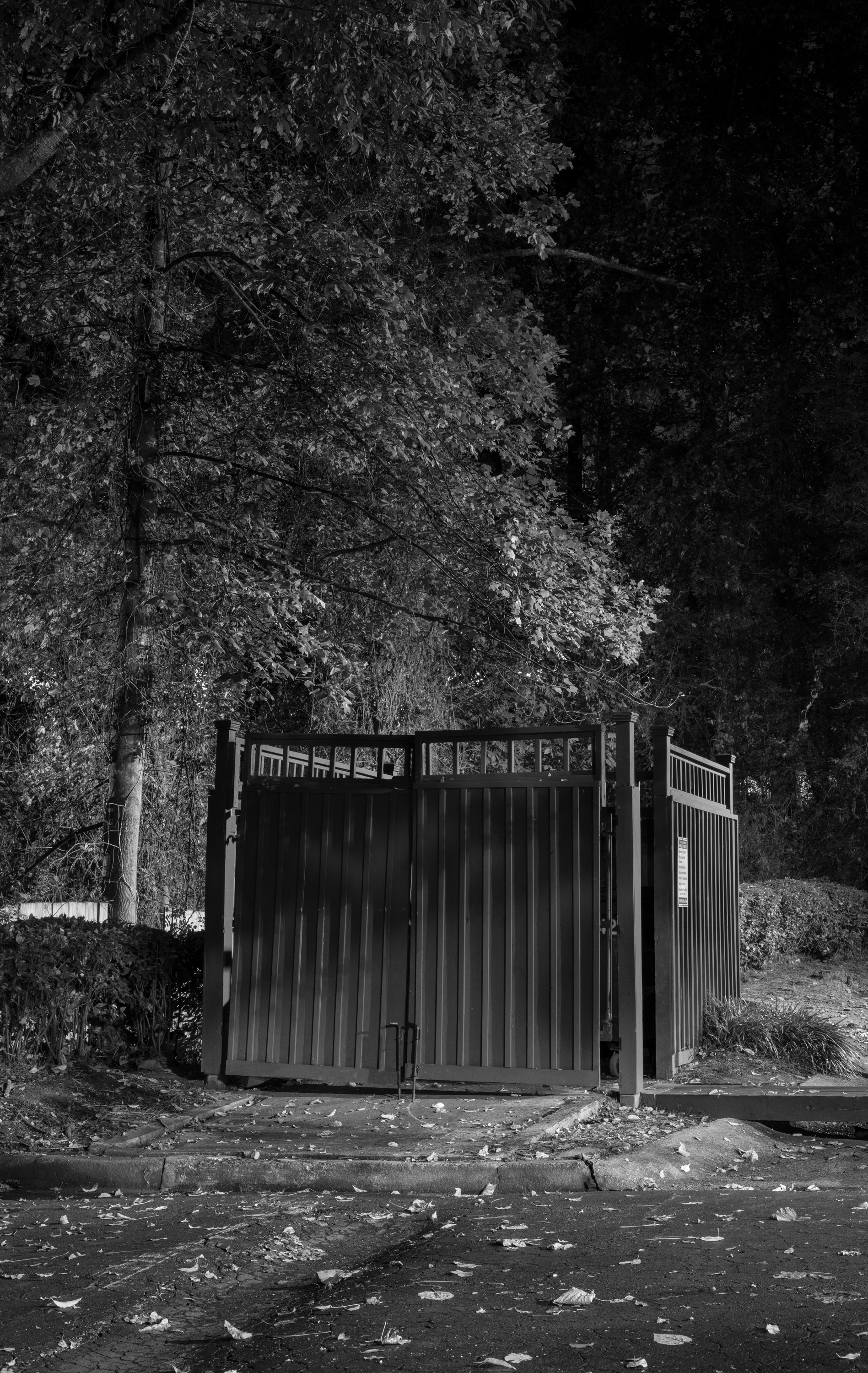 Dumpster Enclosure at Night, Atlanta Georgia