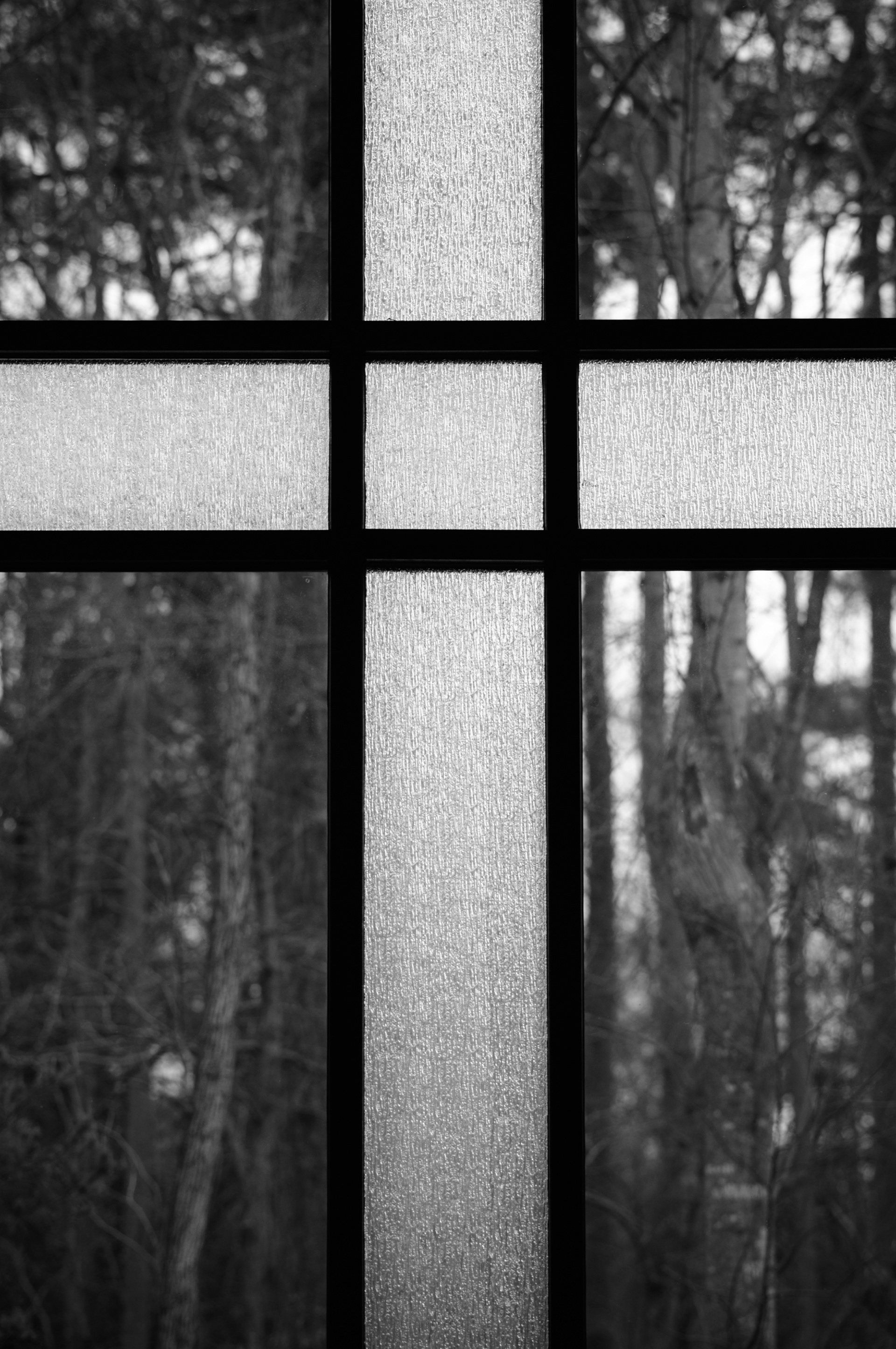 Cross window, ministry building, Saint Jude the Apostle Catholic Church, Atlanta Georgia