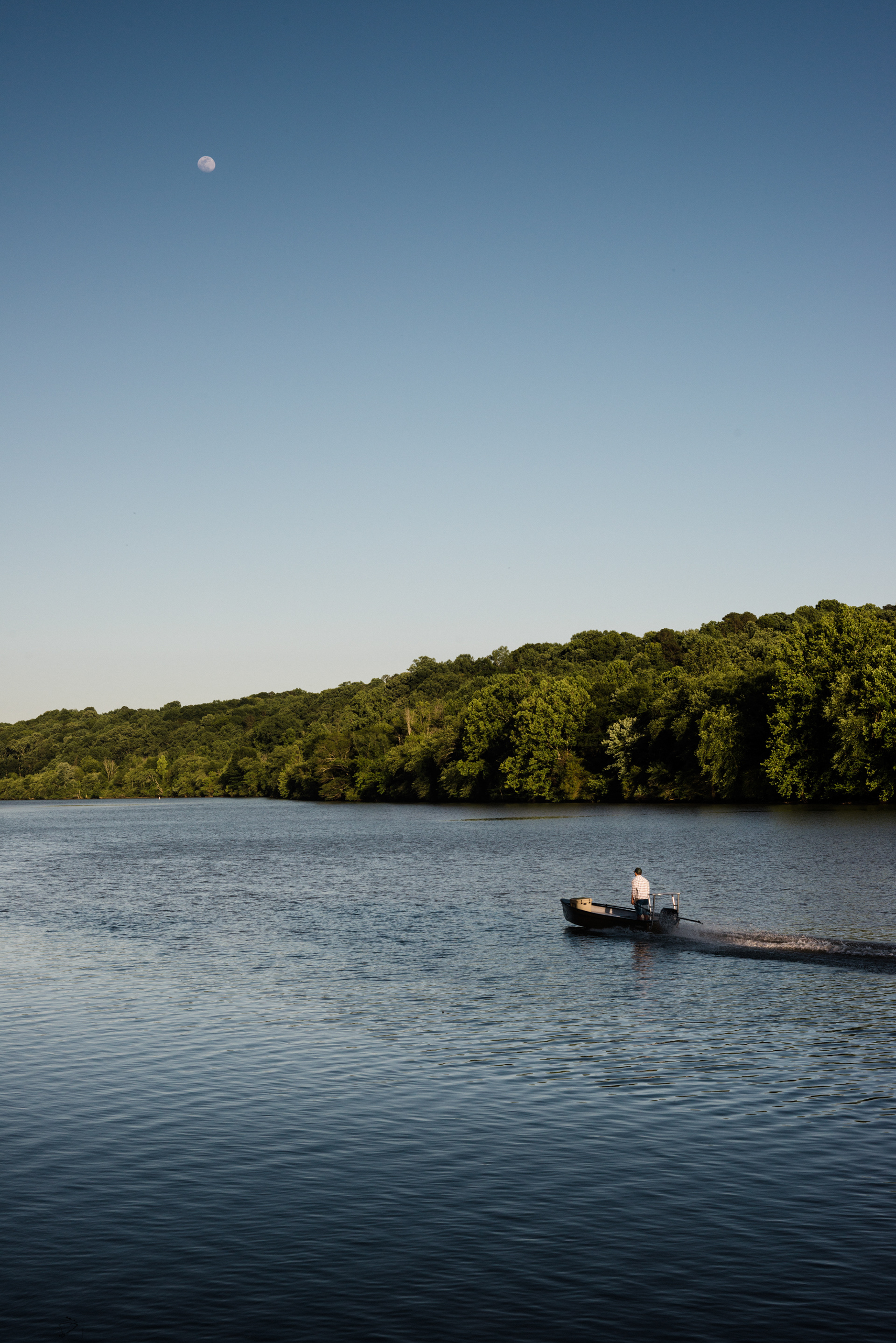 Moonrise over the Chattahoochee (motorboat), Atlanta GA