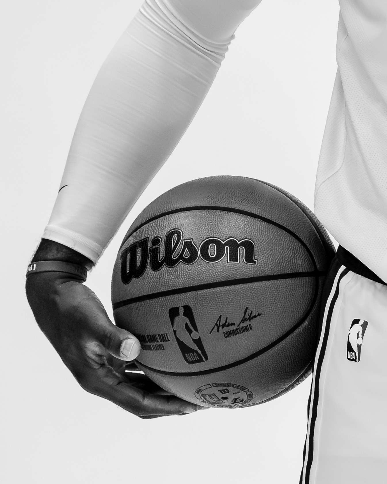 Los Angeles Lakers forward LeBron James holds a basketball during Lakers Media Day in El Segundo, CA