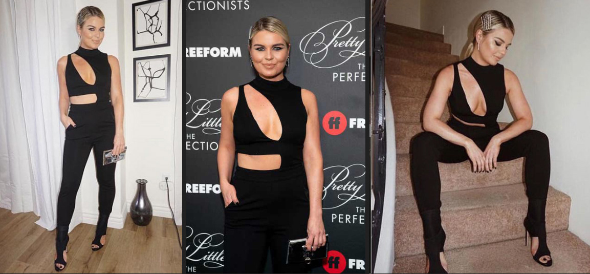 Tanya Rad wearing Unsupervised Los Angeles Parker Cut-Out Jumpsuit to The Pretty Little Liars premiere- Photographed in Los Angeles, March 2019