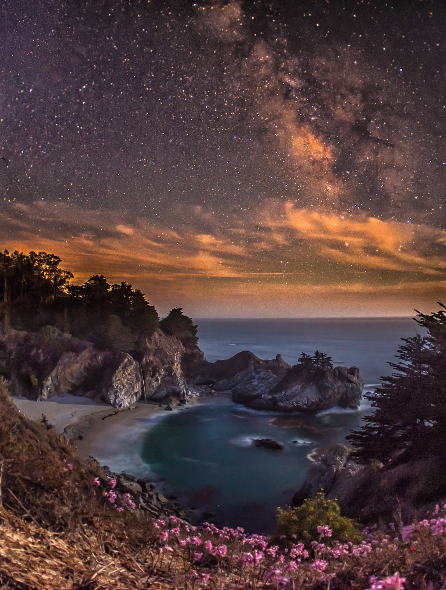 Milky way above McWay Falls