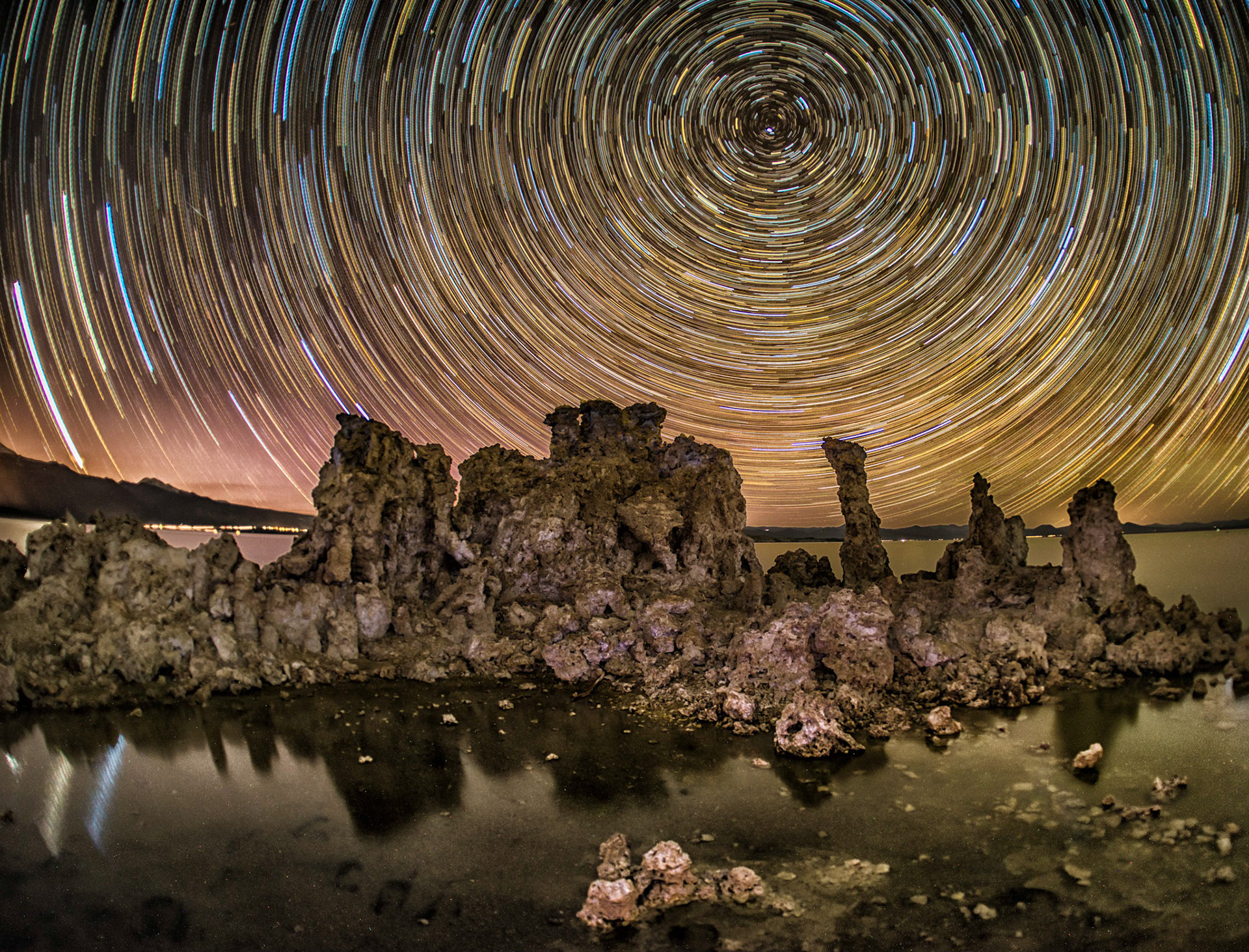 Star trails at Mono Lake